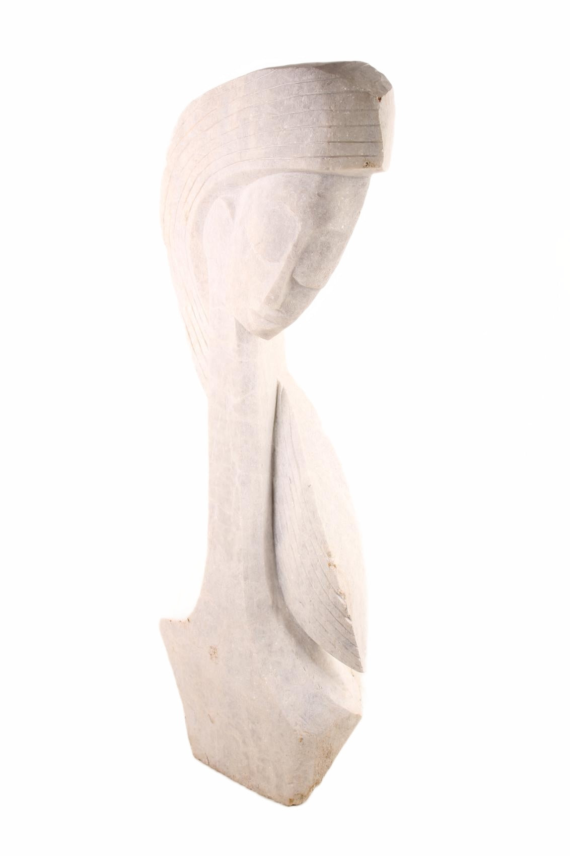Shona Tribe Dolomite Stone Princess ~53.5" Tall (New 2026) - Sculpture & Statuary