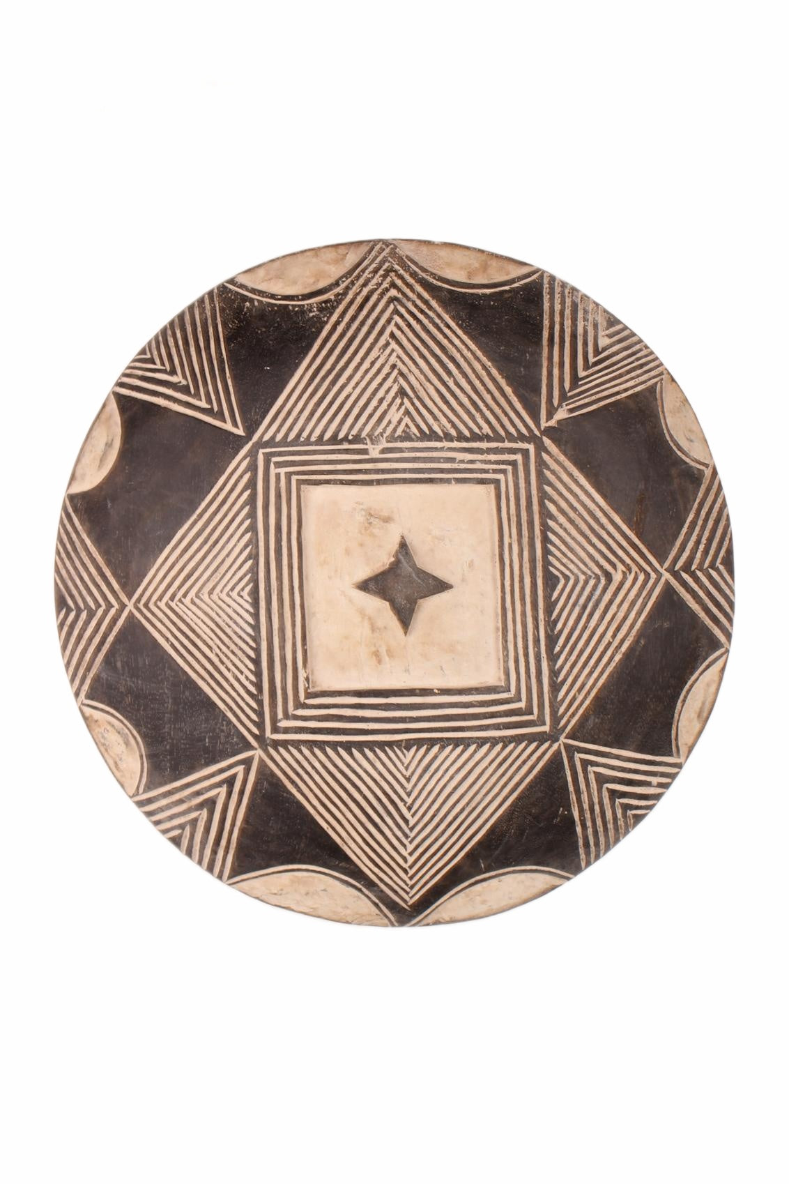 Bamileke Tribe Oval Shaped Wooden Shield ~20.1" Tall (New 2026) - Sculpture & Statuary