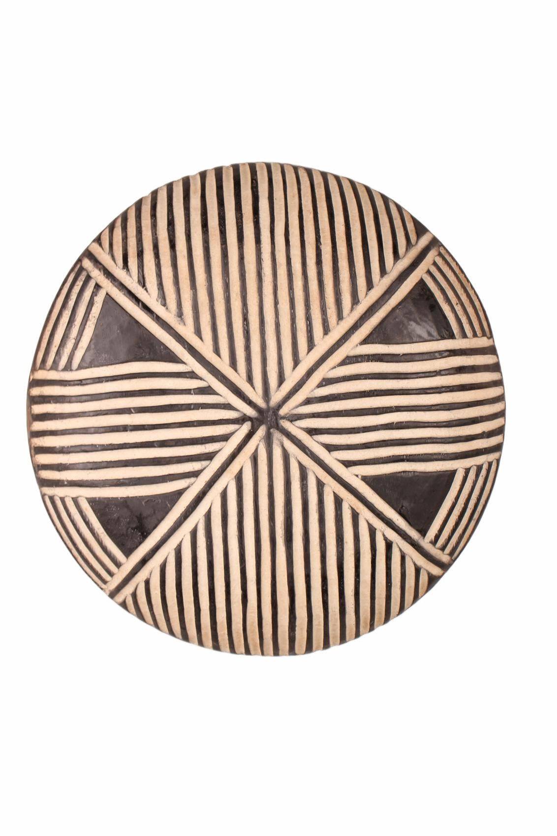 Bamileke Tribe Oval Shaped Wooden Shield ~20.1" Tall (New 2026) - Sculpture & Statuary