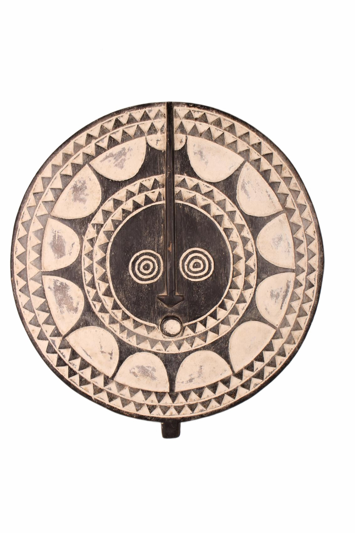 Bamileke Tribe Oval Shaped Wooden Shield ~23.6" Tall (New 2026) - Sculpture & Statuary
