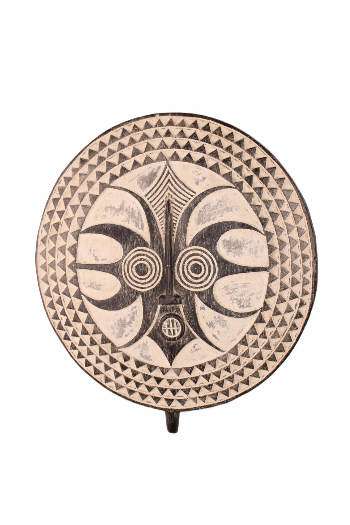 Bamileke Tribe Oval Shaped Wooden Shield ~23.6" Tall (New 2026) - Sculpture & Statuary