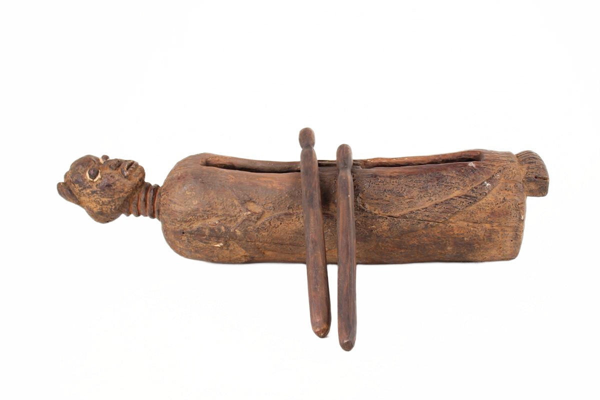 Basonge/Songye Tribe Basongye/Songye Tribe Log Drums ~35.4" Tall (New 2026) - Sculpture & Statuary
