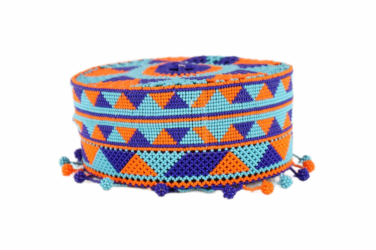 Ndebele Tribe Beaded Fez ~4.7" Tall (New 2026) - Textiles & Apparel