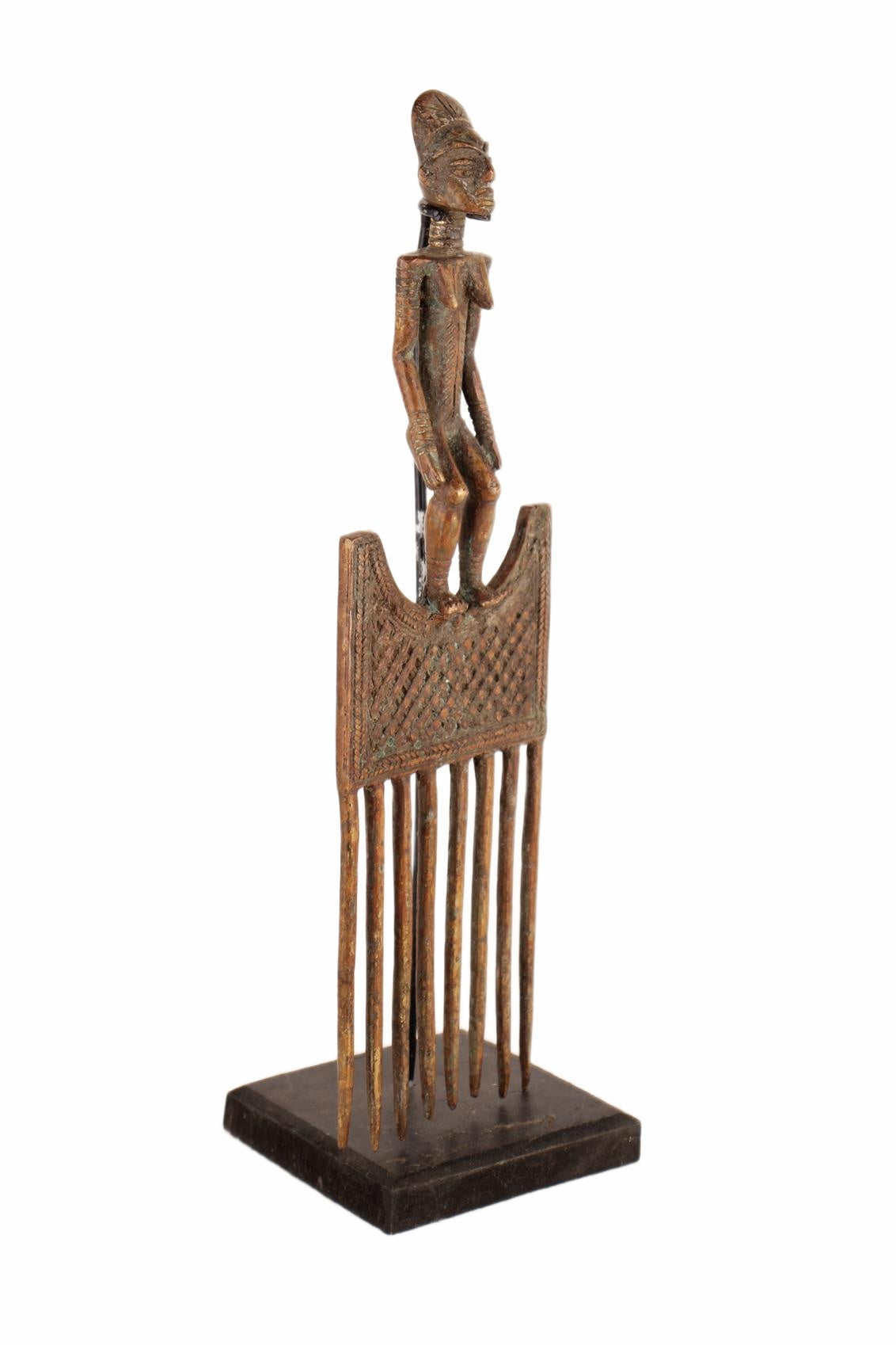 Bakota Tribe Bronze Comb ~13.4" Tall (New 2026) - Sculpture & Statuary