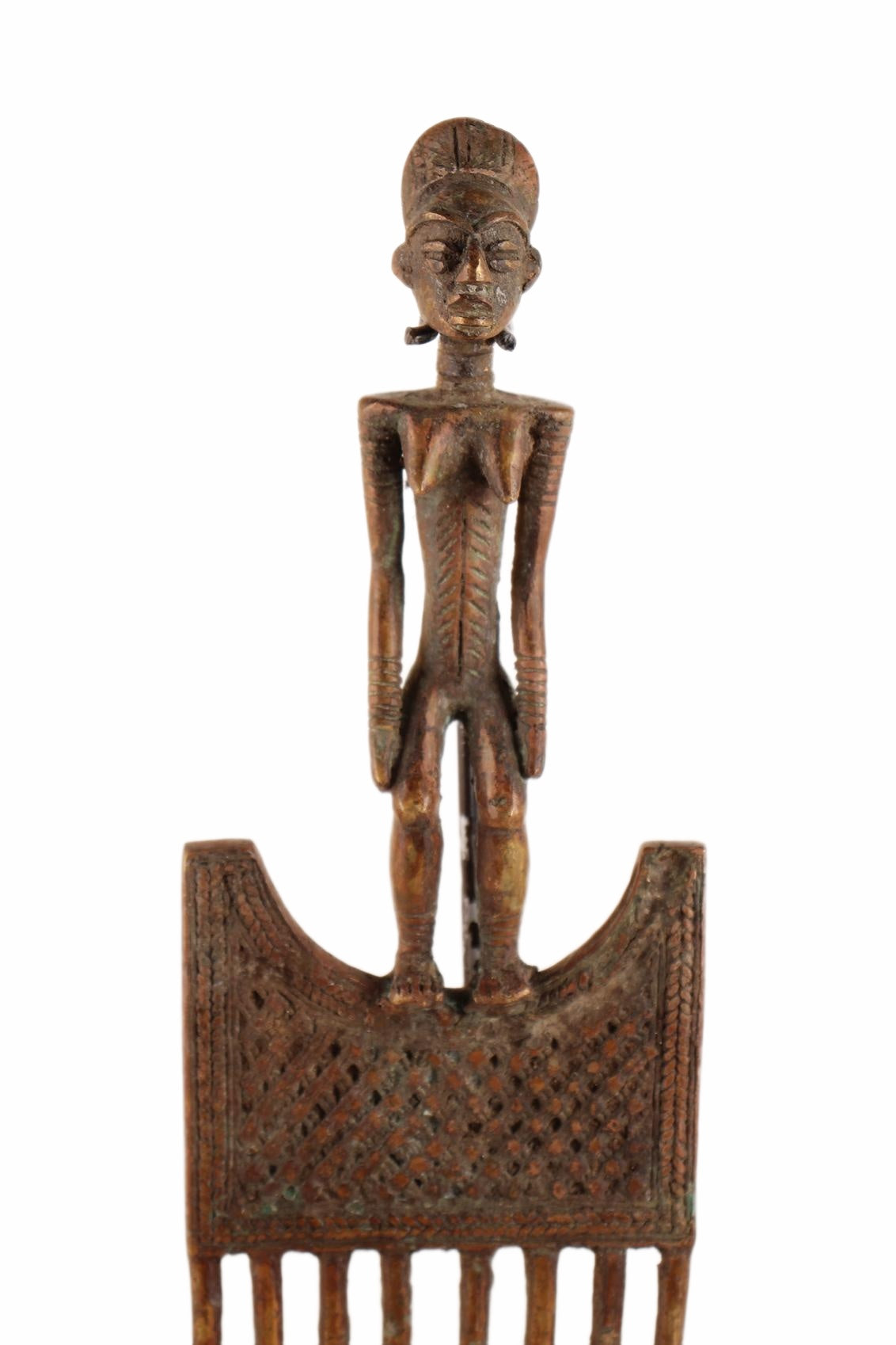 Bakota Tribe Bronze Comb ~13.4" Tall (New 2026) - Sculpture & Statuary