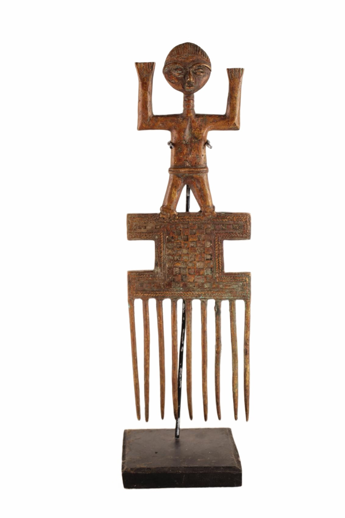 Bakota Tribe Bronze Comb ~15.0" Tall (New 2026) - Sculpture & Statuary