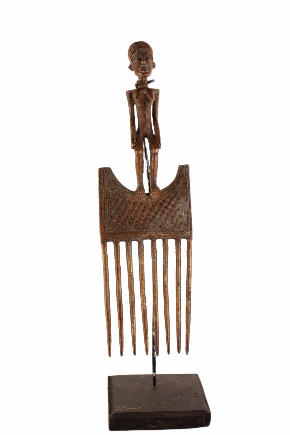 Bakota Tribe Bronze Comb ~14.6" Tall (New 2026) - Sculpture & Statuary