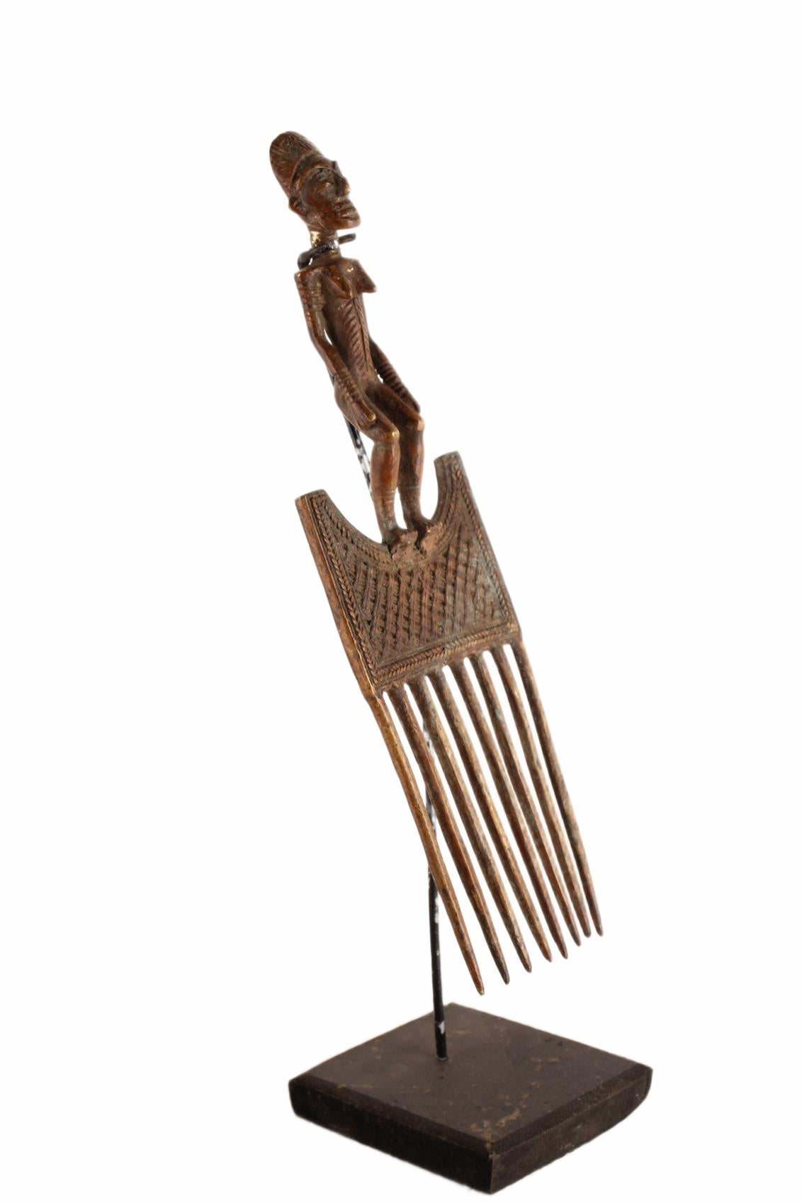 Bakota Tribe Bronze Comb ~14.6" Tall (New 2026) - Sculpture & Statuary