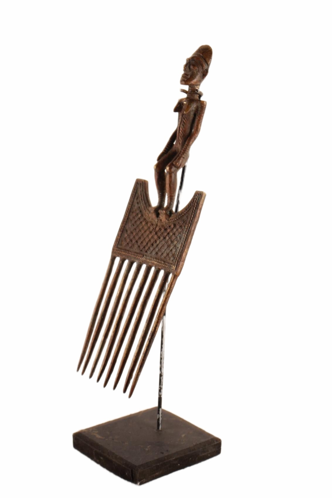 Bakota Tribe Bronze Comb ~14.6" Tall (New 2026) - Sculpture & Statuary