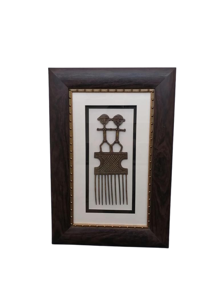 Bakota Bronze Comb Shadow Box