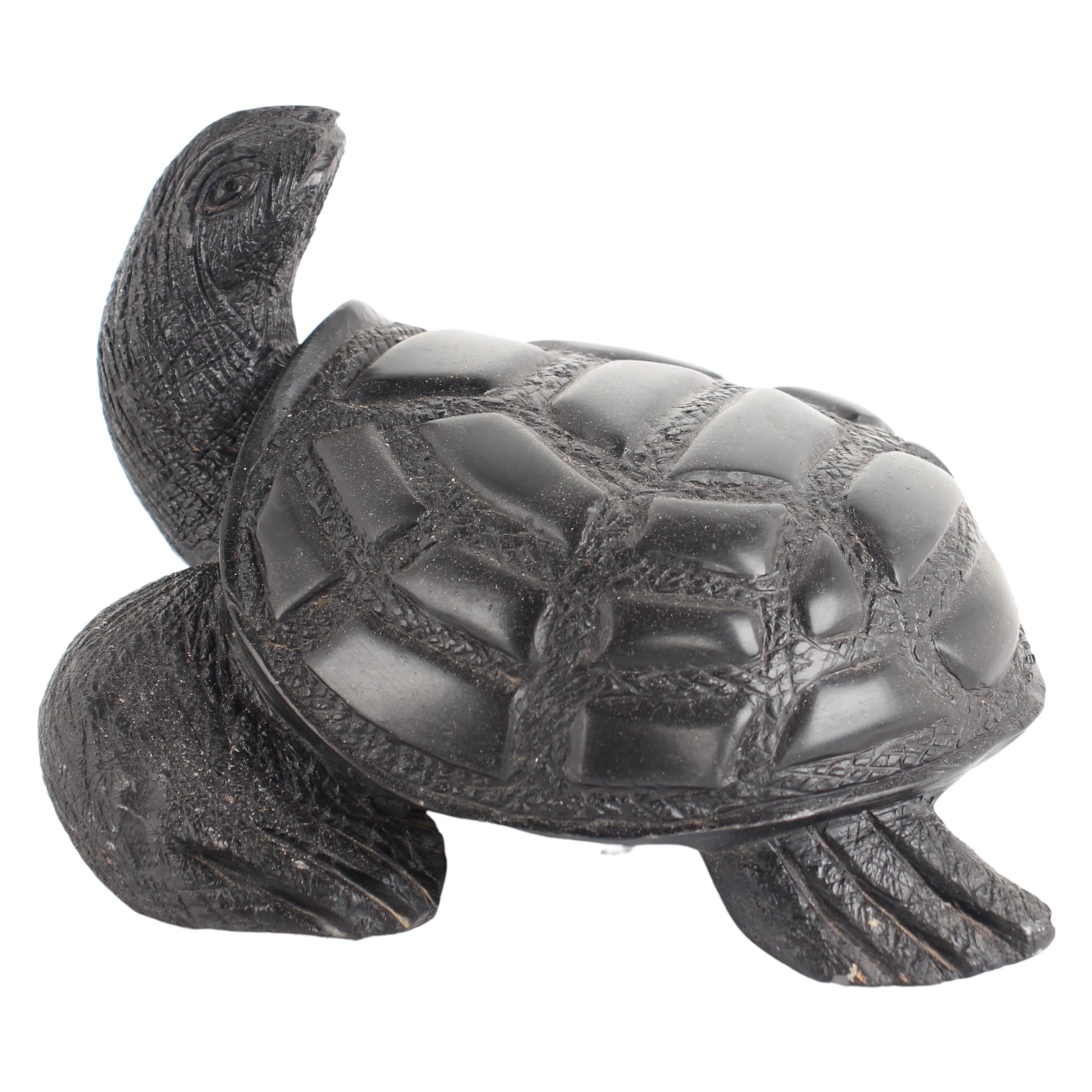 Shona Tribe Serpentine Stone Tortoise ~5.5" Tall - Tortoise