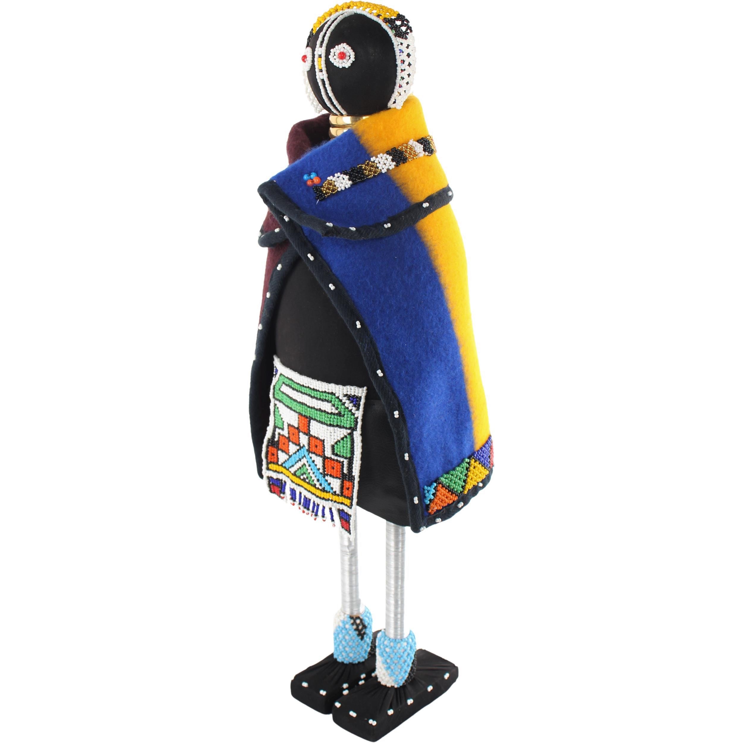 Ndebele Tribe Beaded Ndebele Dolls ~25.6" Tall - Beaded Ndebele Dolls