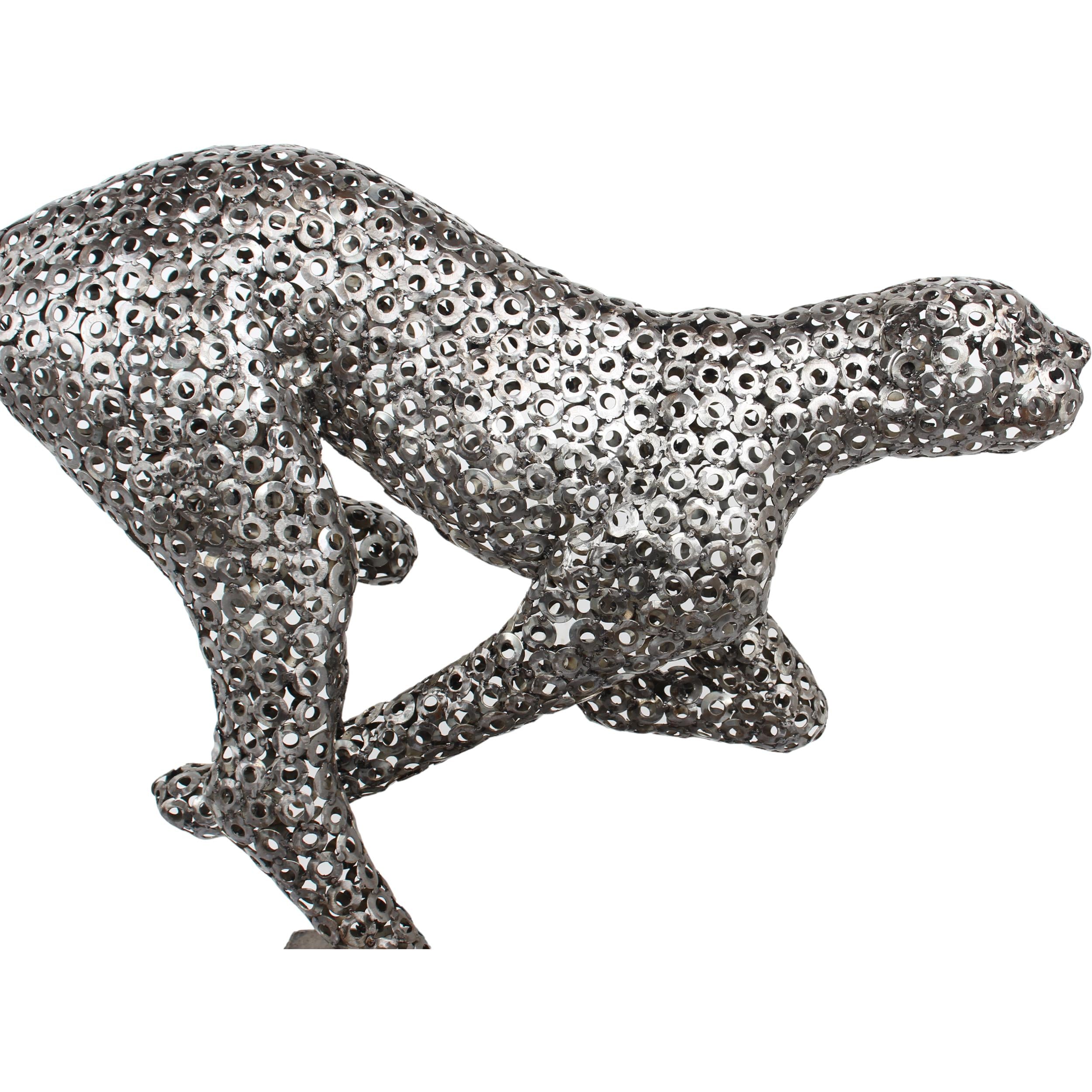Shona Tribe Metal Cheetah ~45.7" Tall - Metal Cheetah