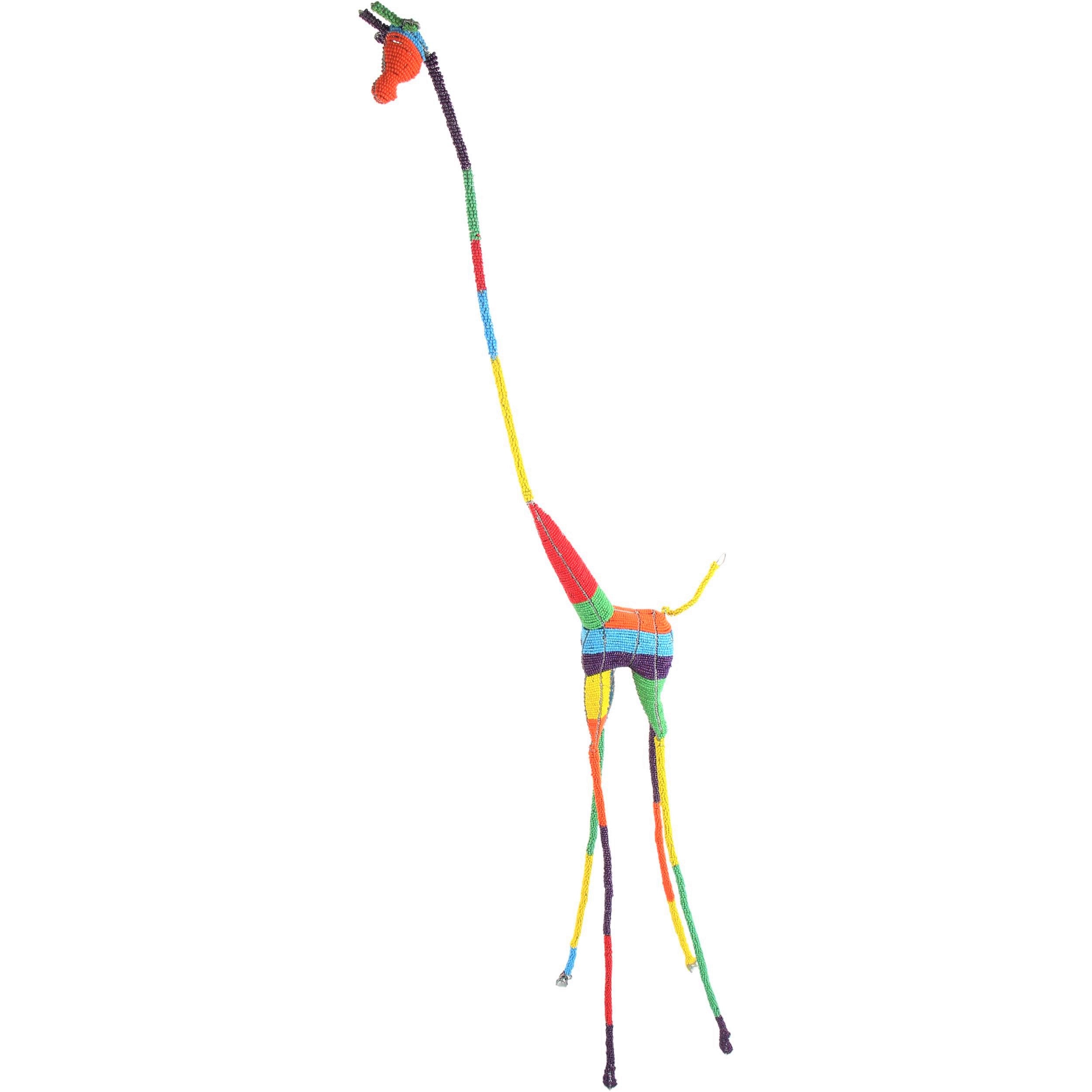 Shona Tribe Wire and Beaded Animals - Giraffe ~70.5" Tall