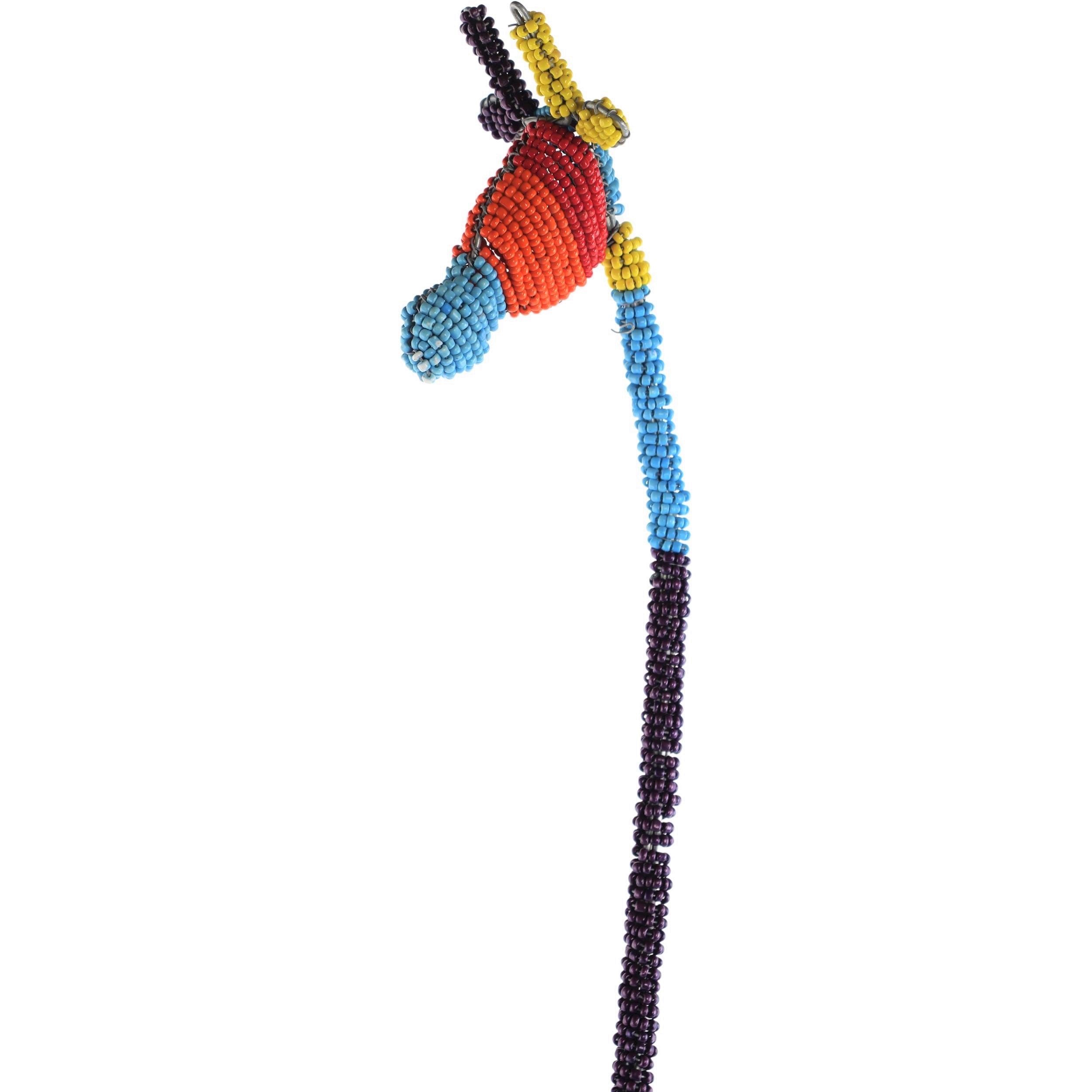 Shona Tribe Wire and Beaded Animals - Giraffe ~72.4" Tall - Wire and Beaded Animals
