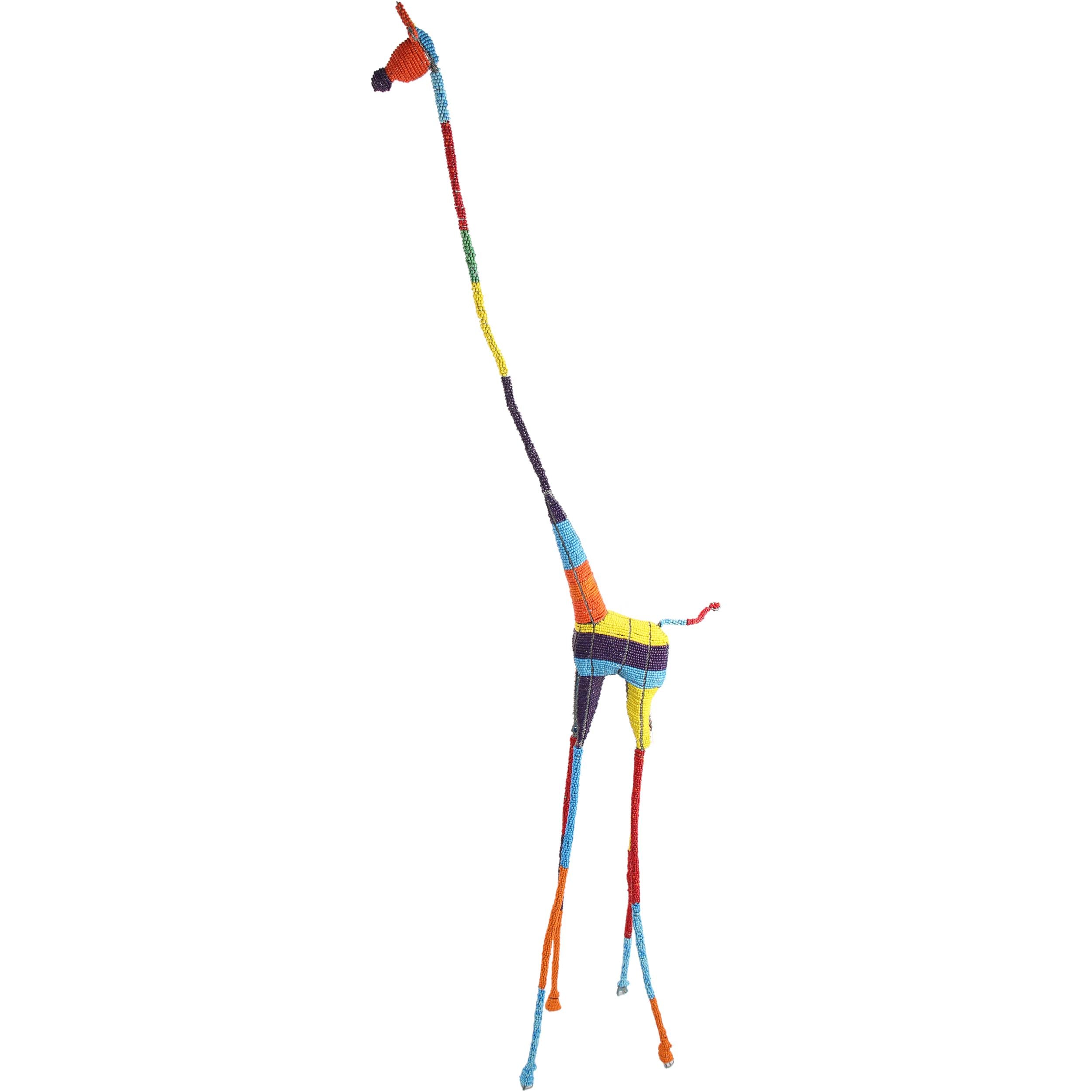Shona Tribe Wire and Beaded Animals - Giraffe ~71.7" Tall