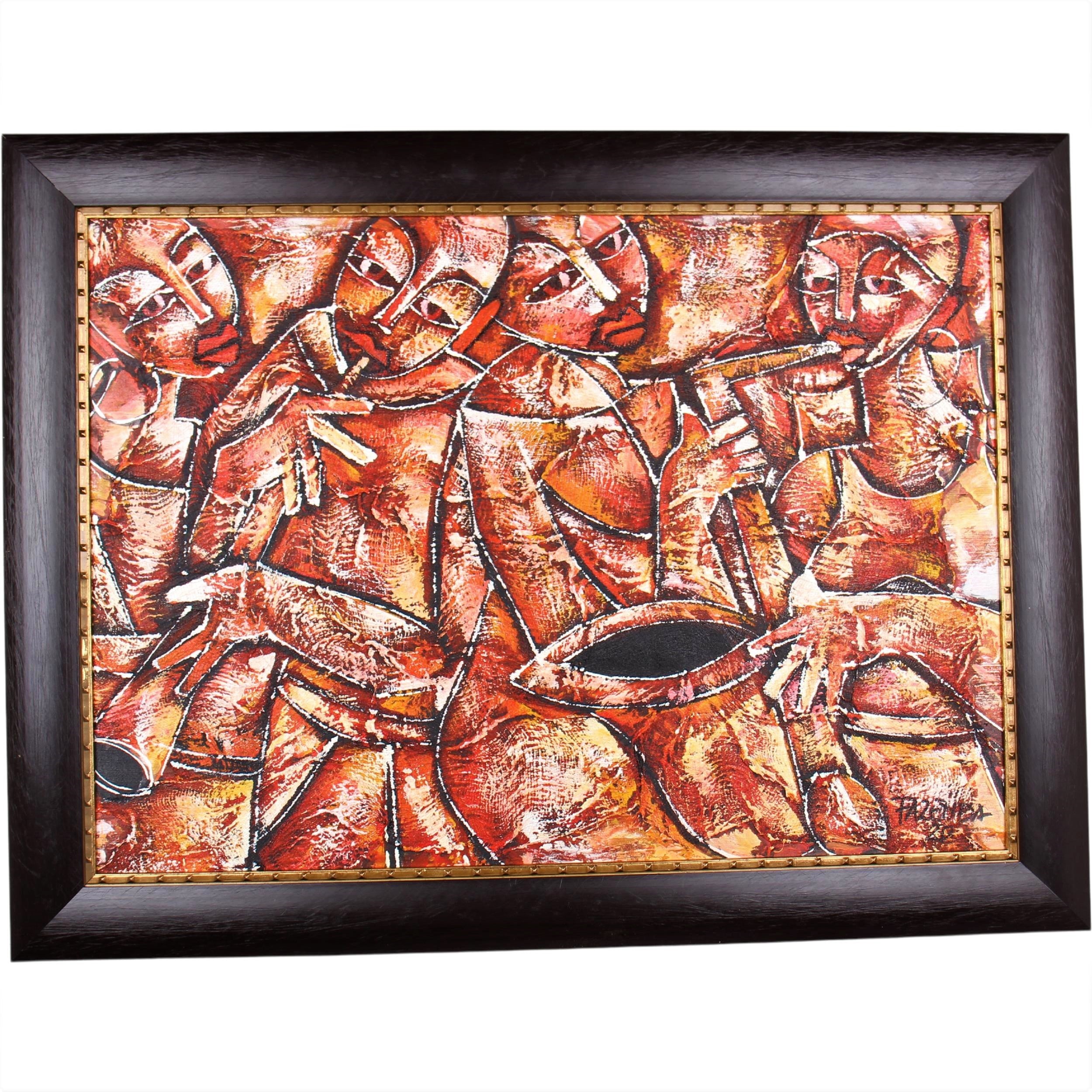 Zulu Tribe Framed Art  ~29.9" Tall