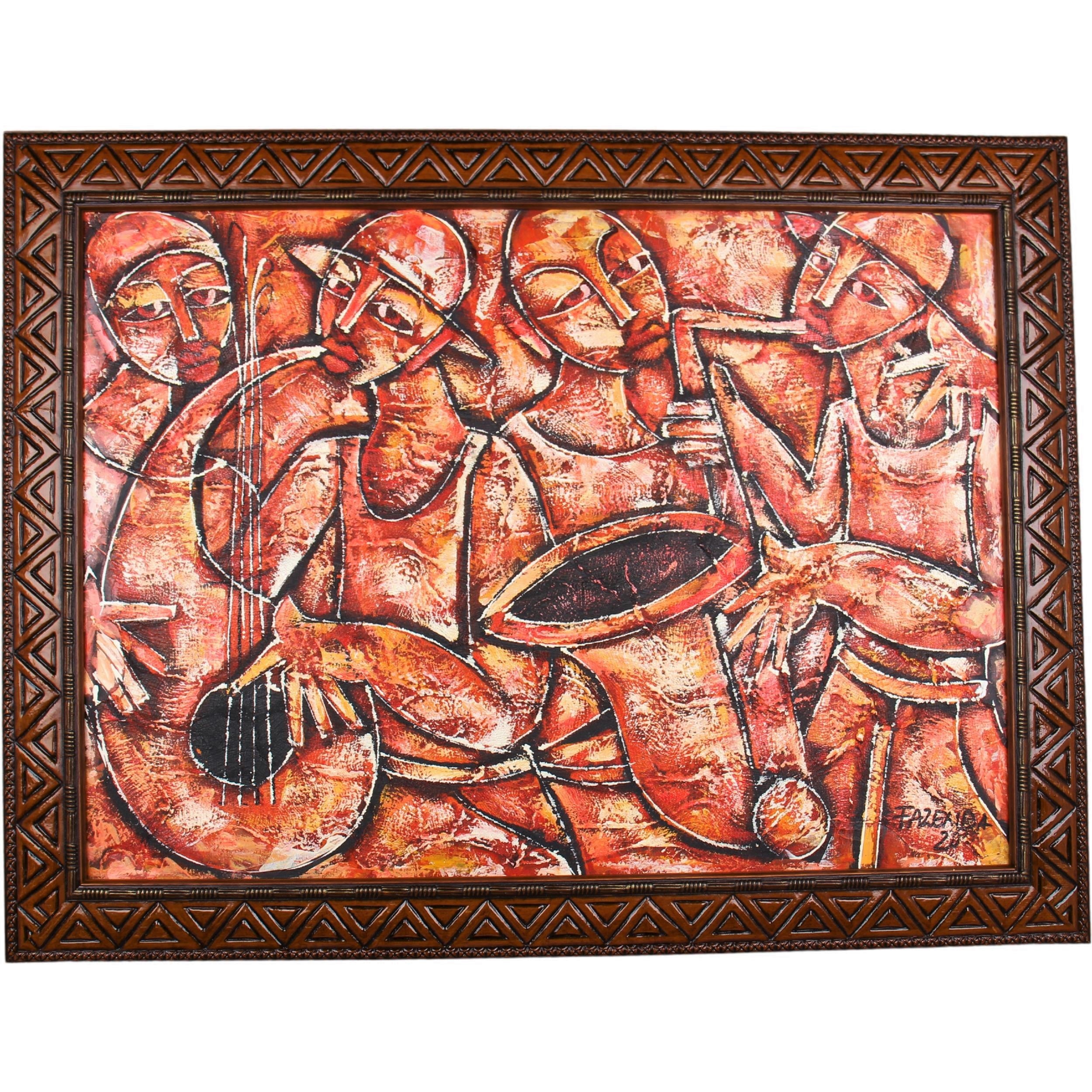 Zulu Tribe Framed Art  ~29.9" Tall - Framed Art
