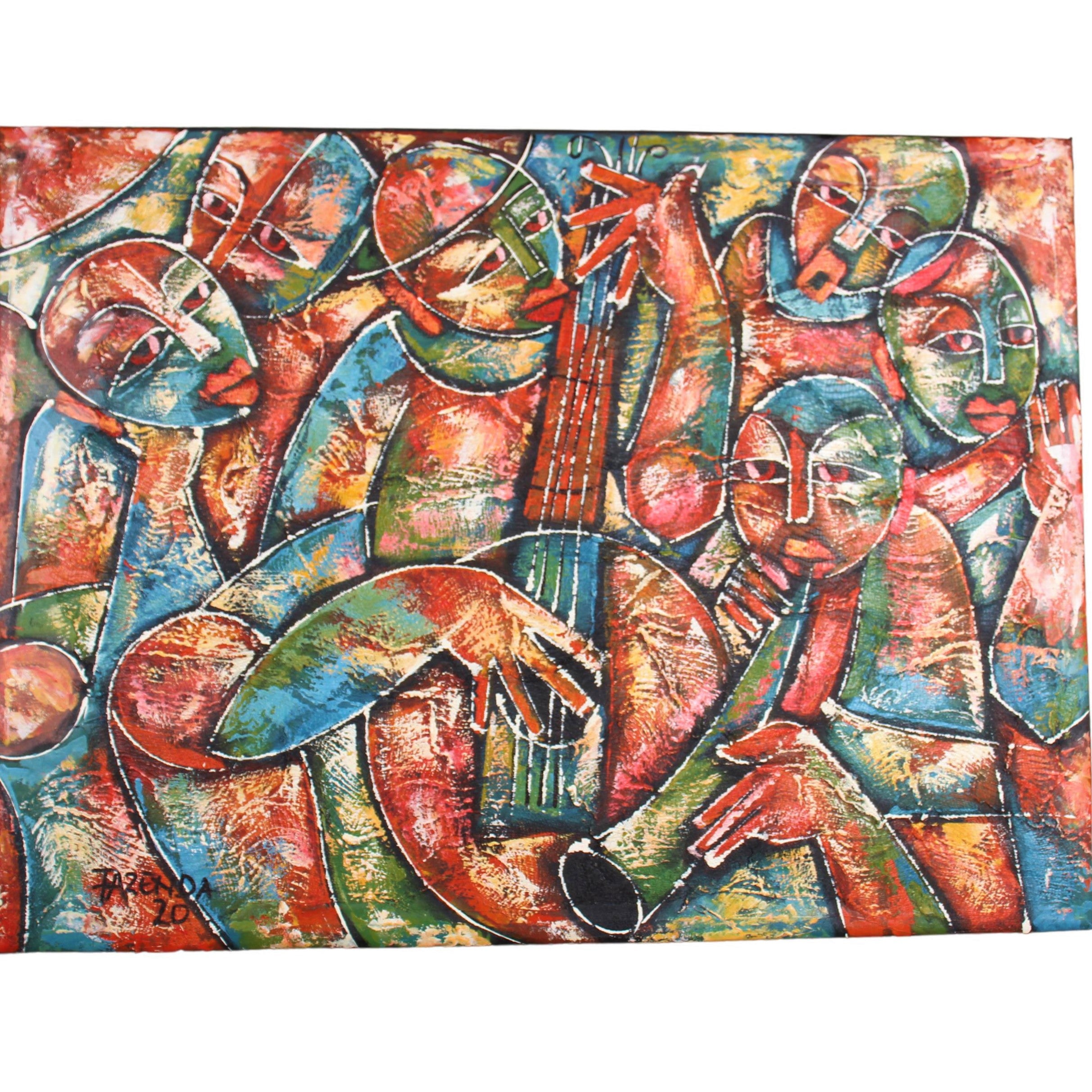 Zulu Tribe Stretched Canvas ~25.6" Tall
