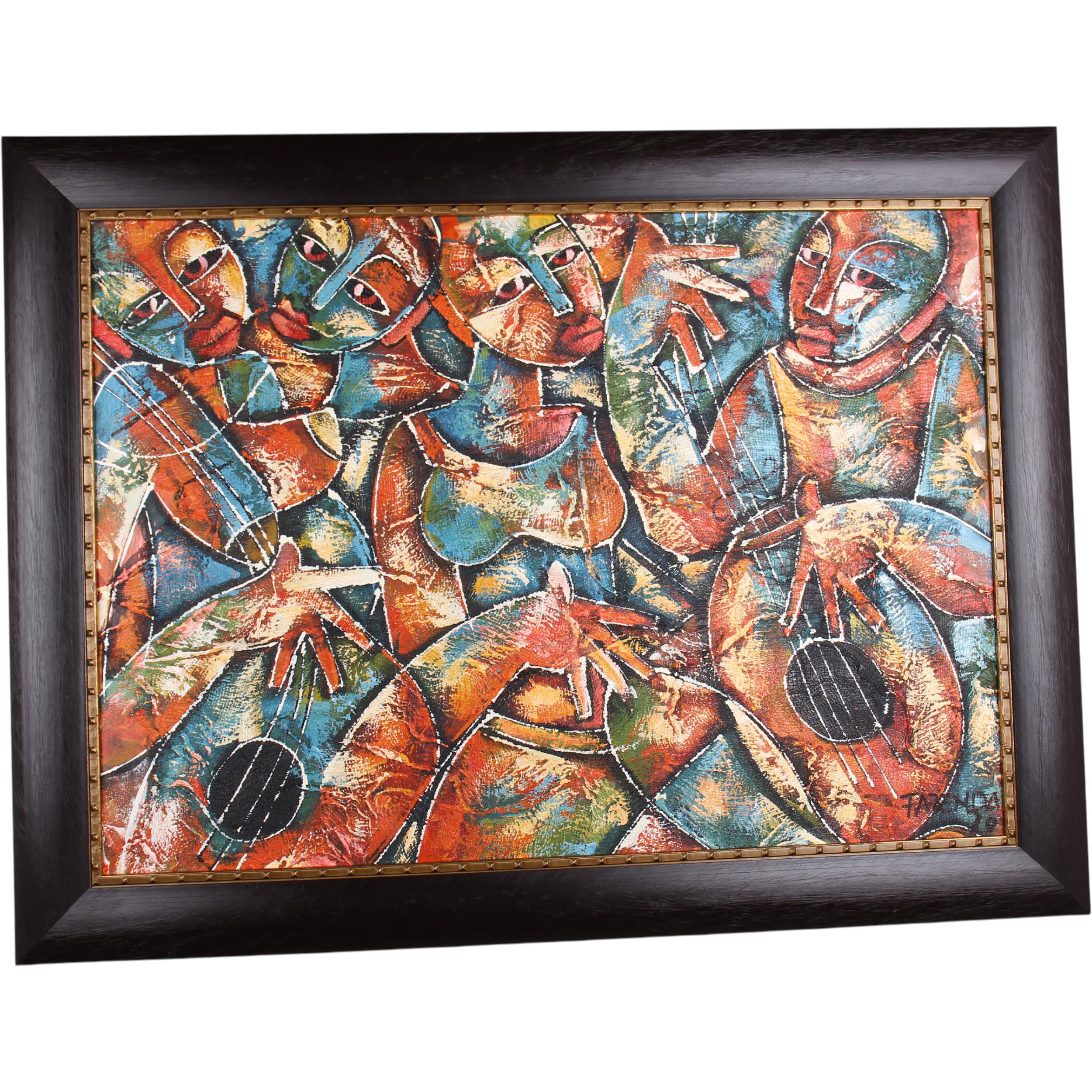 Zulu Tribe Framed Art  ~29.9" Tall