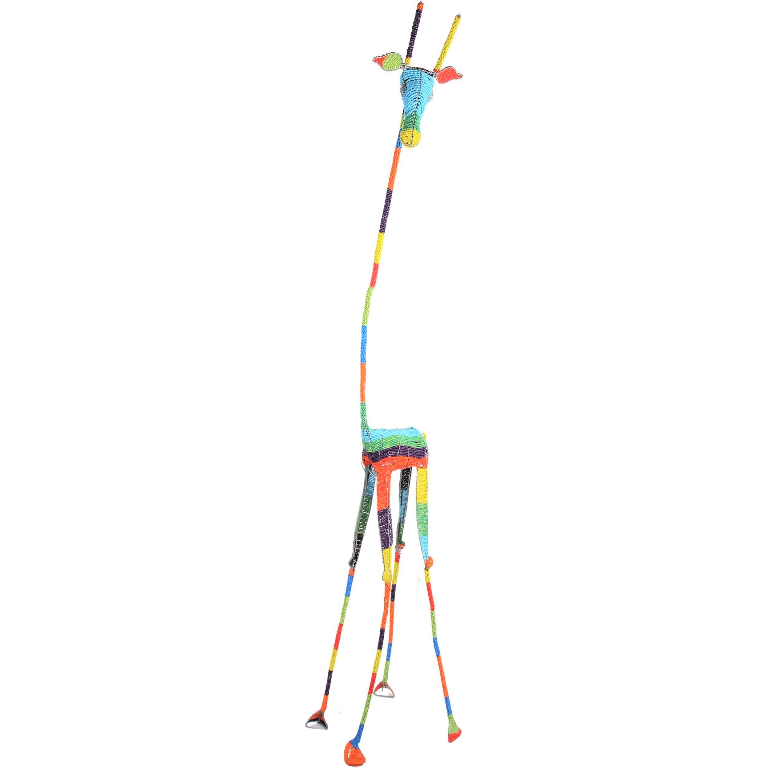 Shona Tribe Wire and Beaded Animals - Giraffe ~78.7" Tall