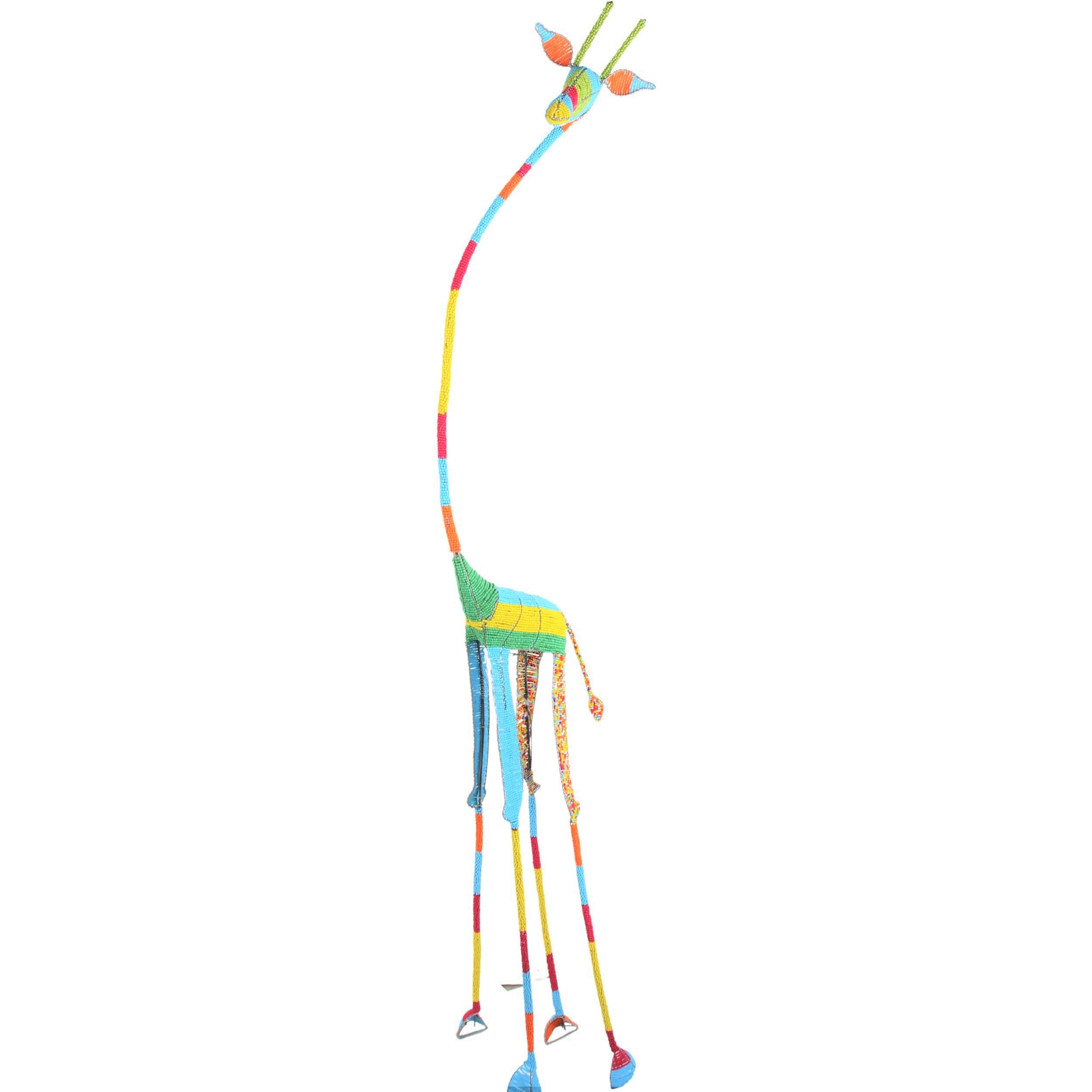Shona Tribe Wire and Beaded Animals - Giraffe ~78.7" Tall
