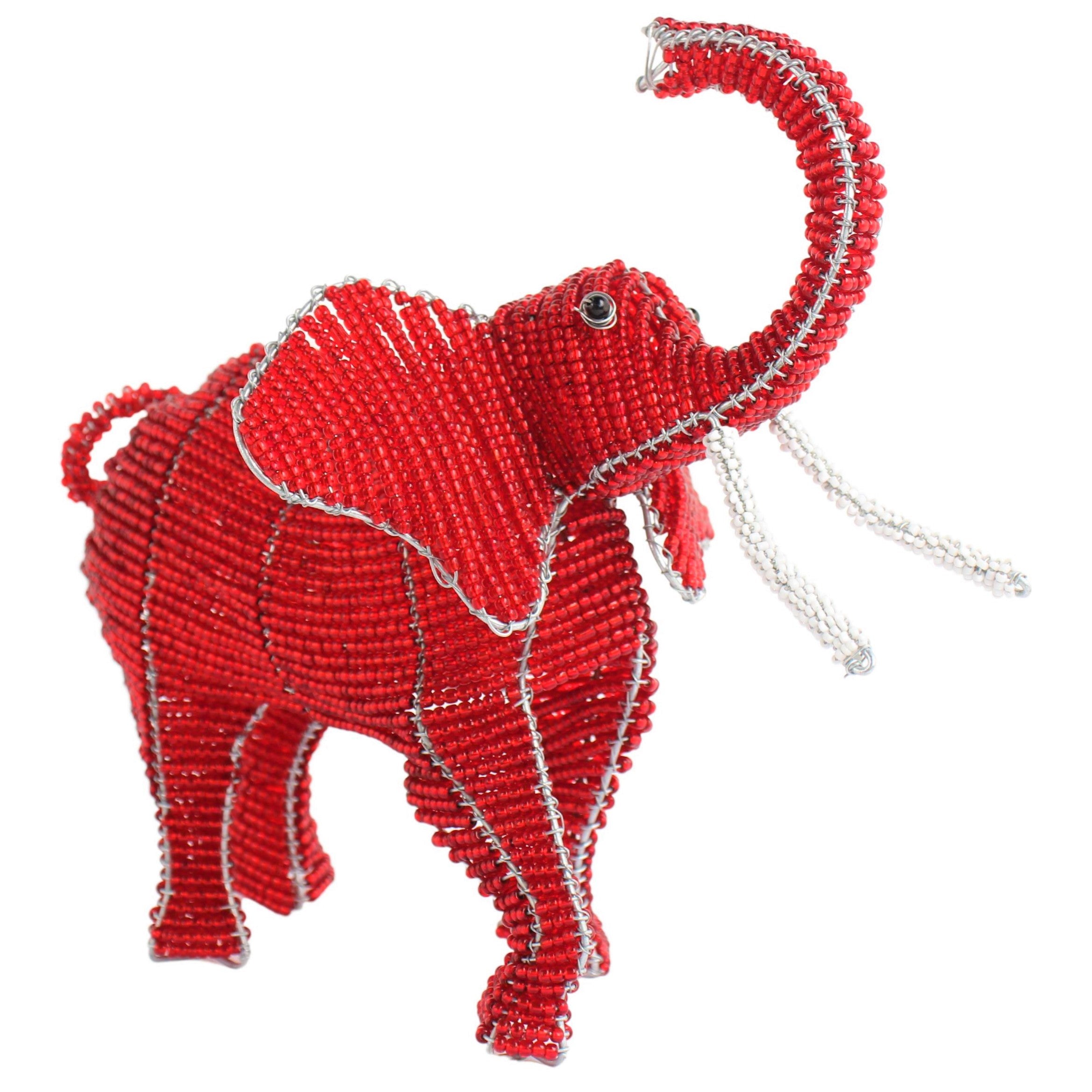 Shona Tribe Wire and Beaded Animals - Elephant ~9.8" Tall - Wire and Beaded Animals