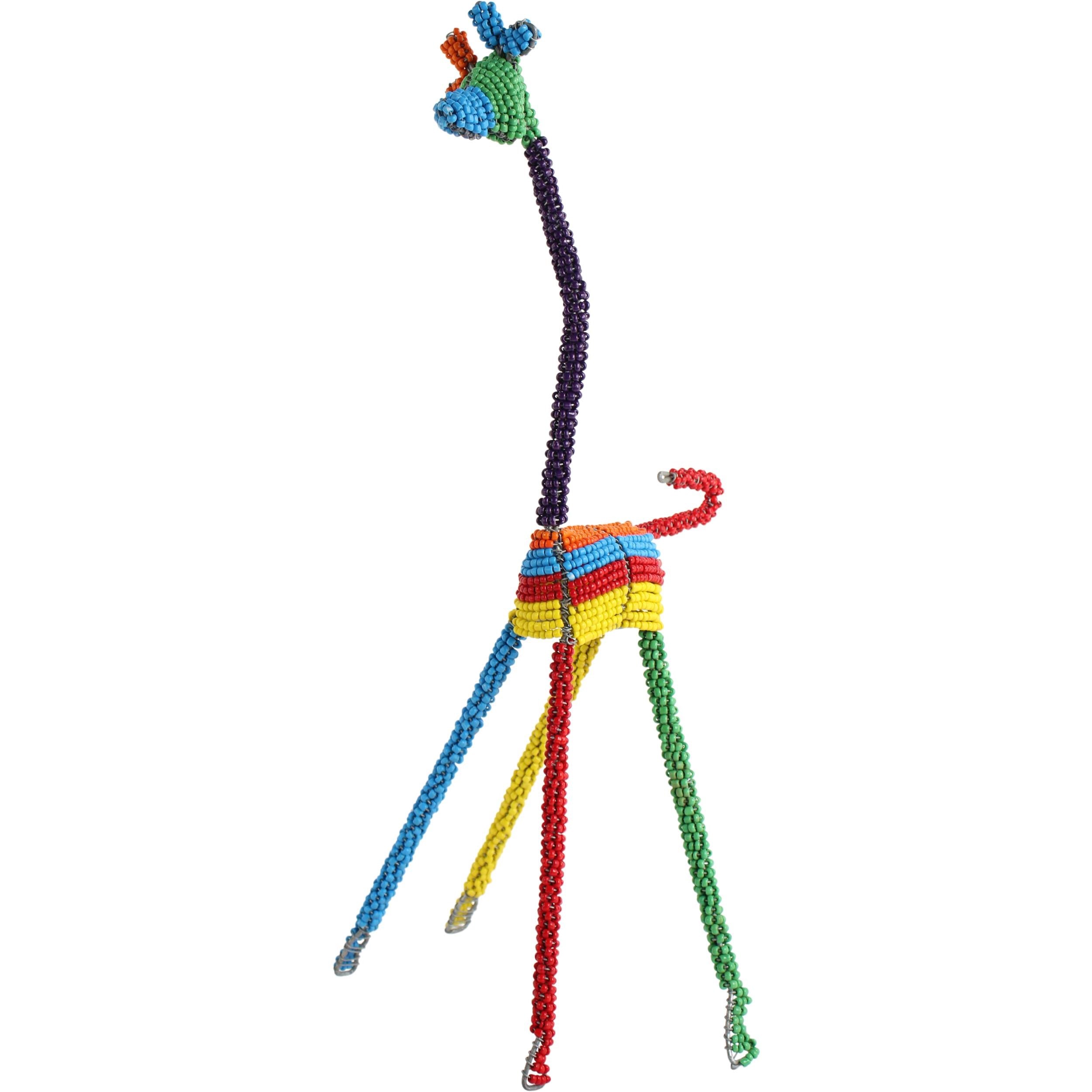 Shona Tribe Wire and Beaded Animals - Giraffe ~19.7" Tall