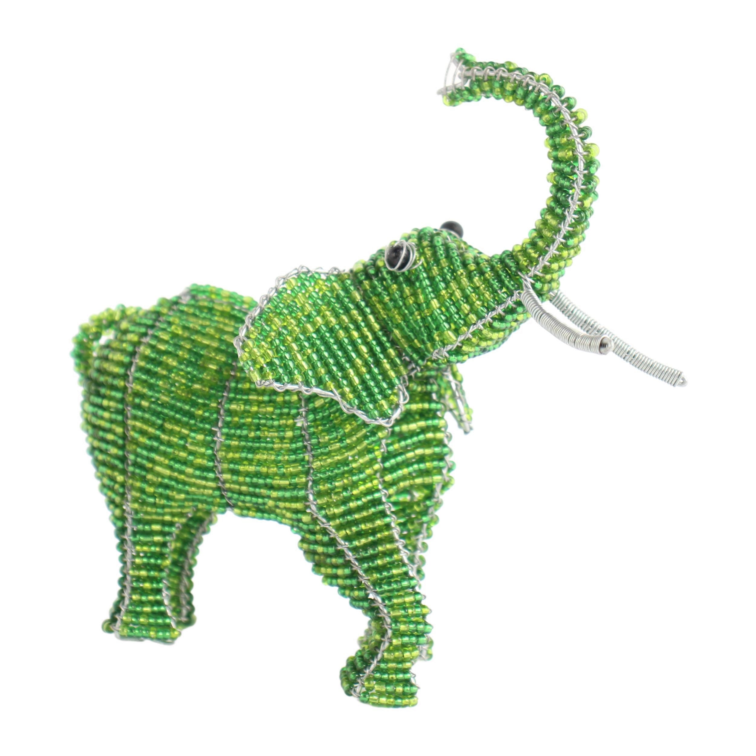 Shona Tribe Wire and Beaded Animals - Elephant ~5.9" Tall - Wire and Beaded Animals