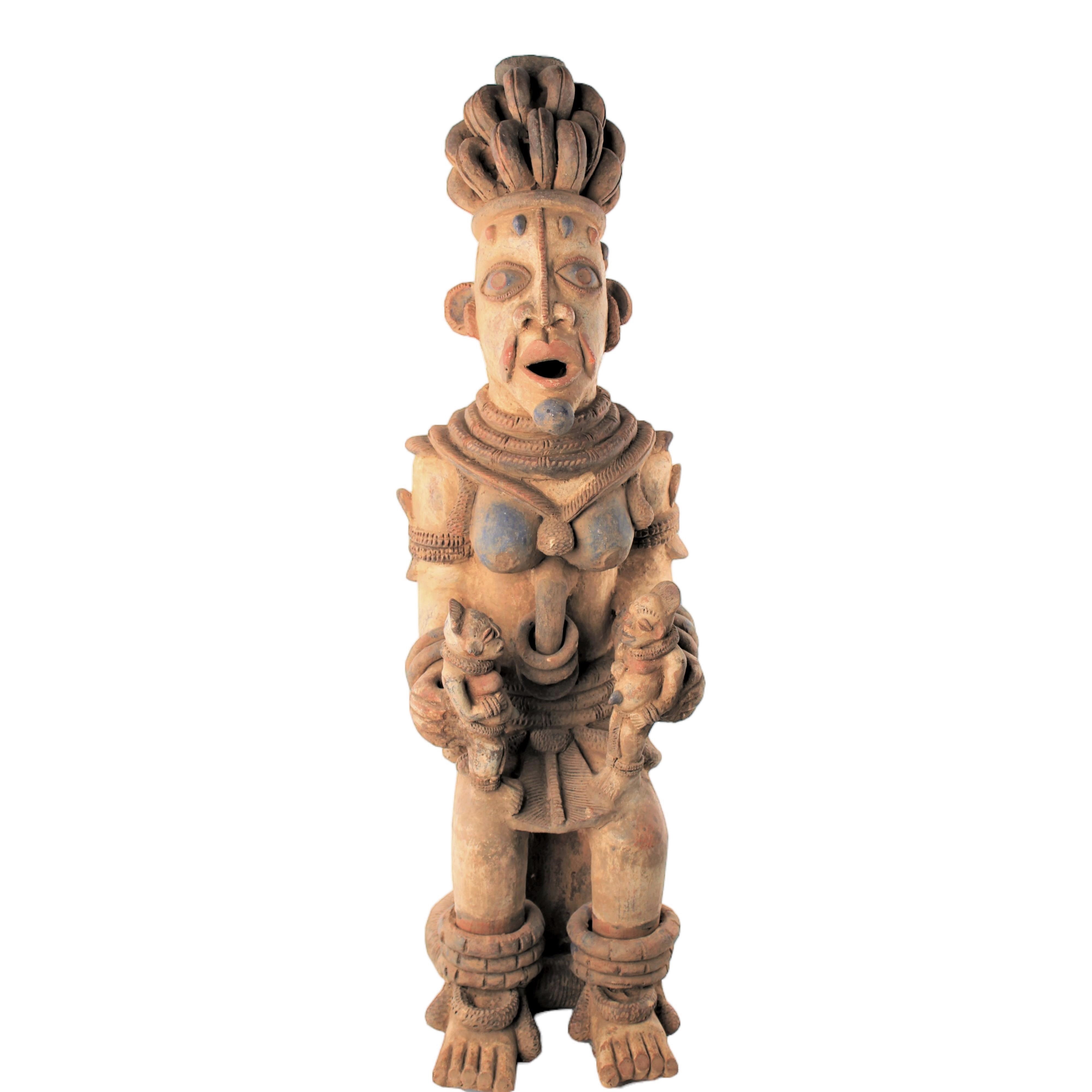 Igbo/Ibo Tribe Terracotta Antiques ~33.1" Tall