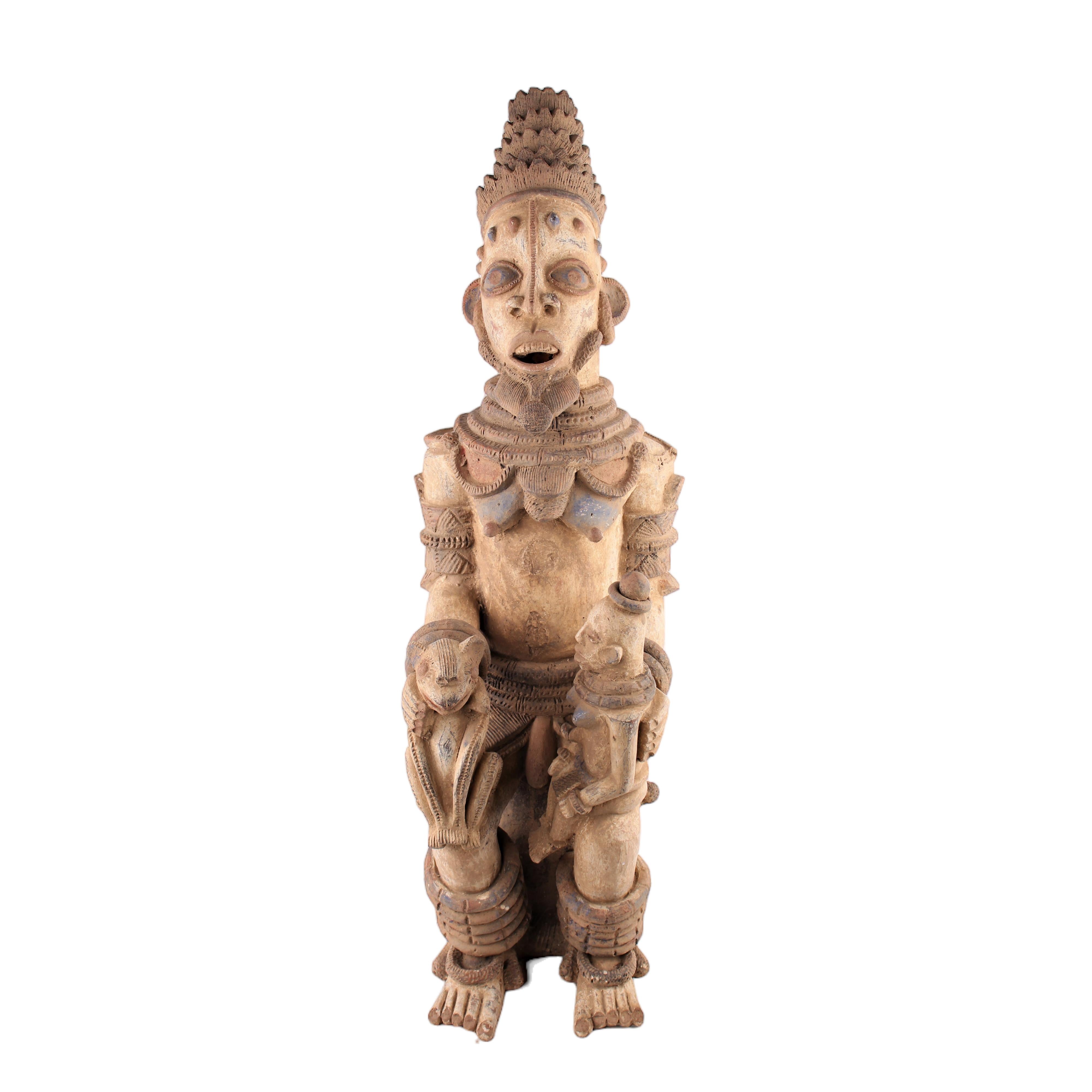 Igbo/Ibo Tribe Terracotta Antiques ~33.1" Tall
