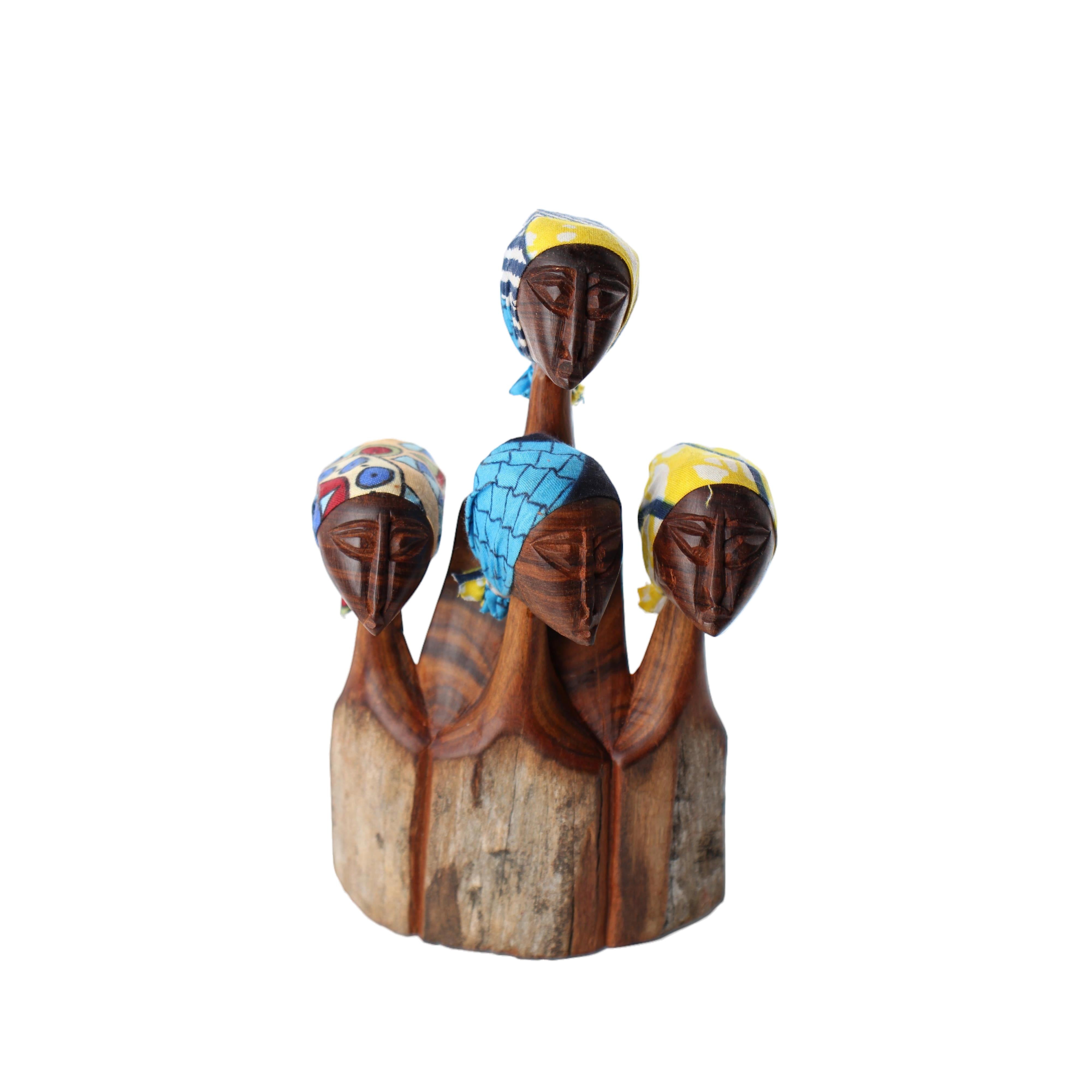 Makonde Tribe Wooden Families ~6.7" Tall - Wooden Families