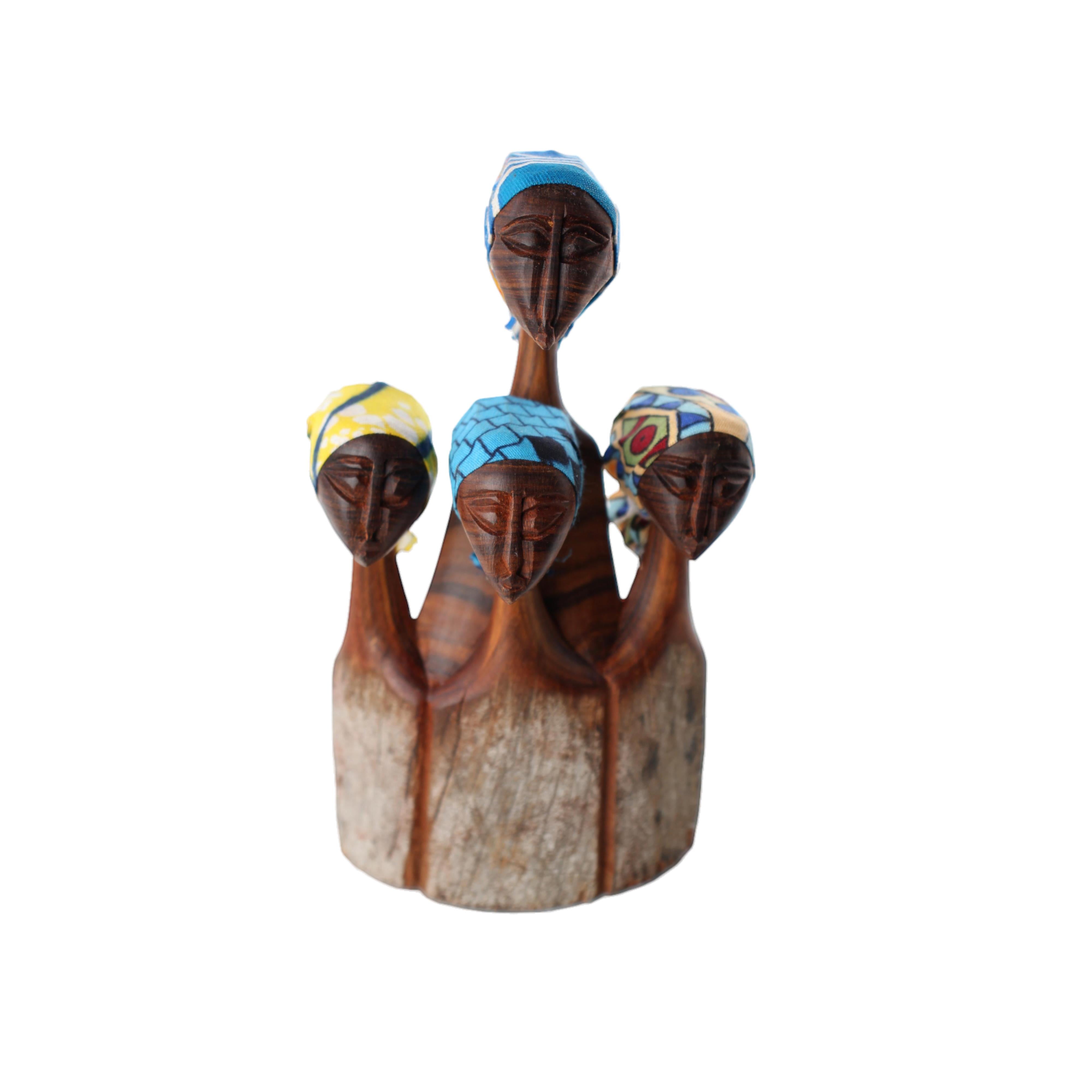 Makonde Tribe Wooden Families ~6.7" Tall - Wooden Families
