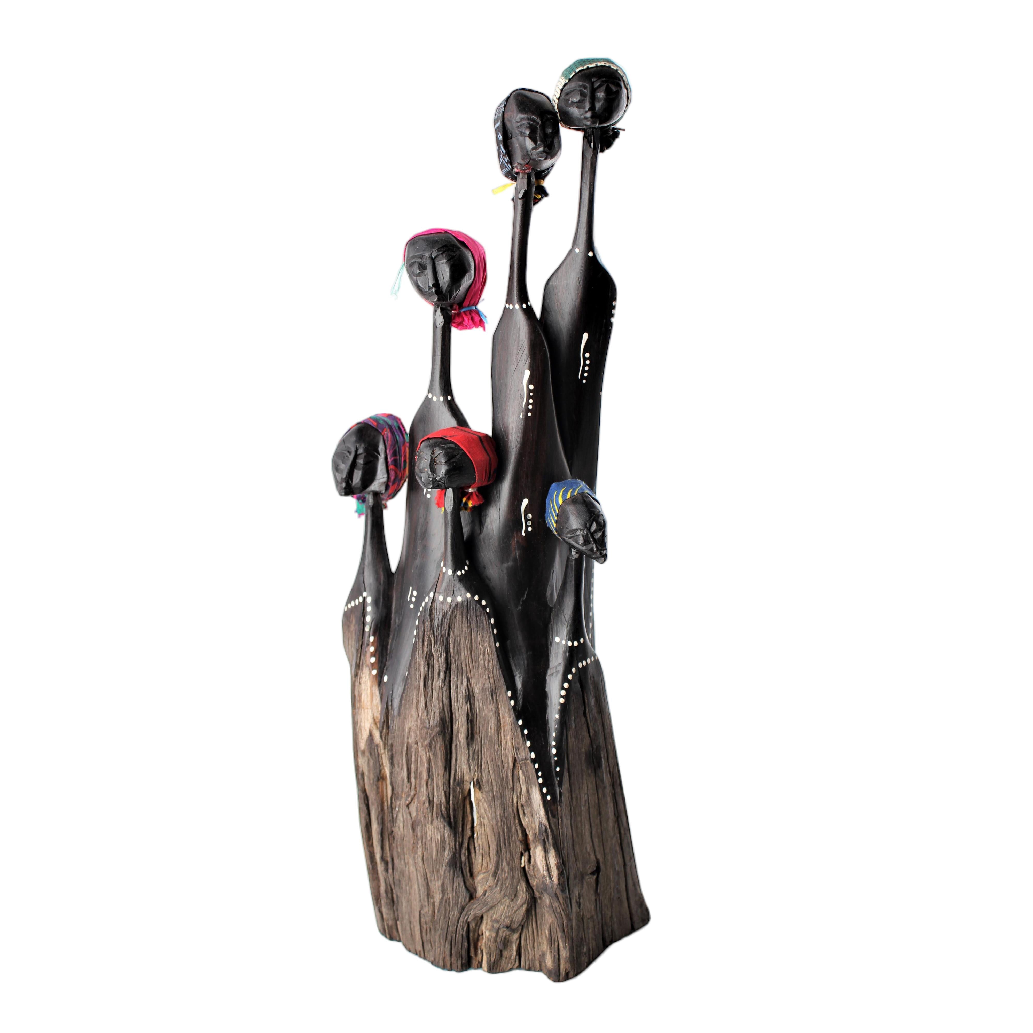 Makonde Tribe Wooden Families ~16.1" Tall - Wooden Families