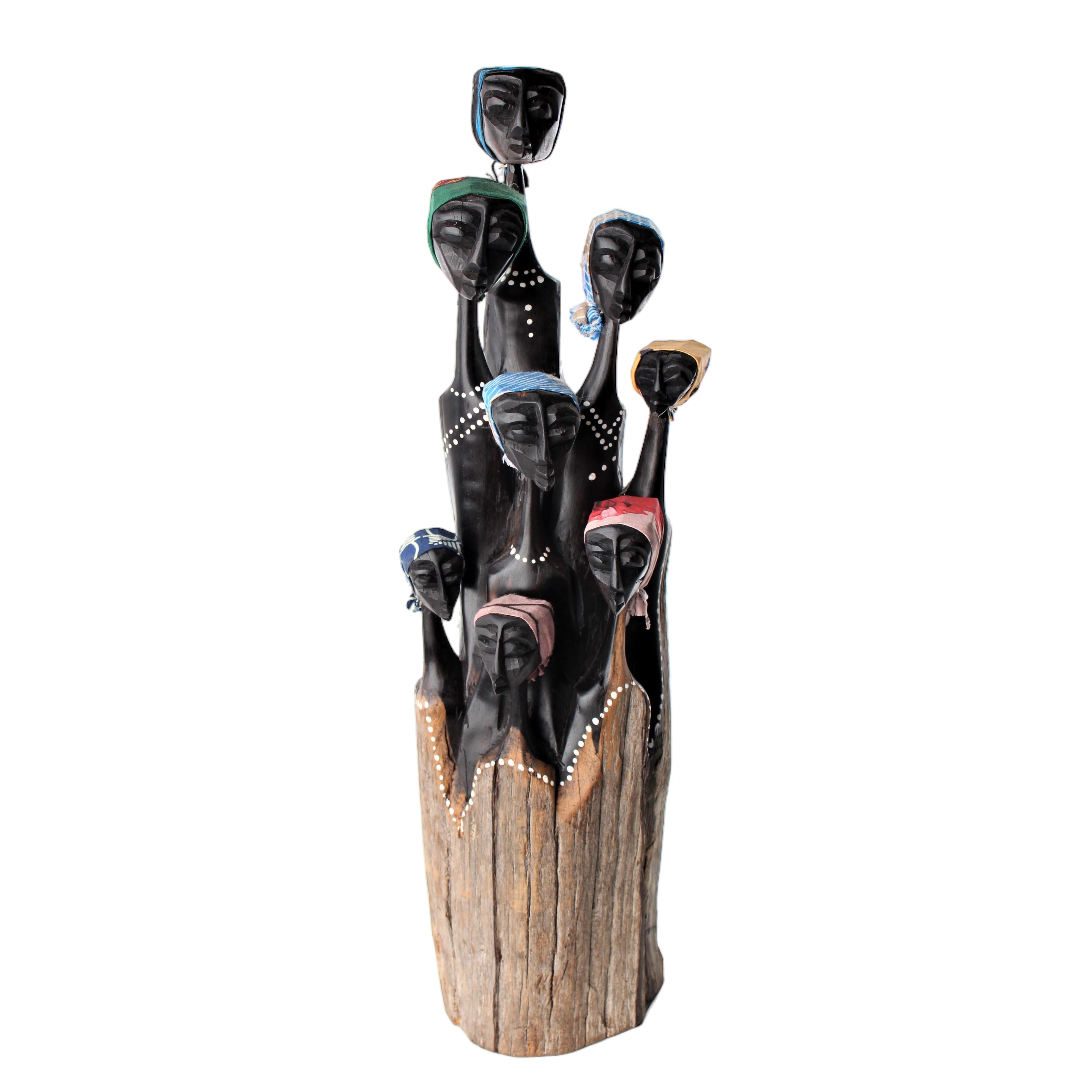 Makonde Tribe Wooden Families ~18.5" Tall - Wooden Families