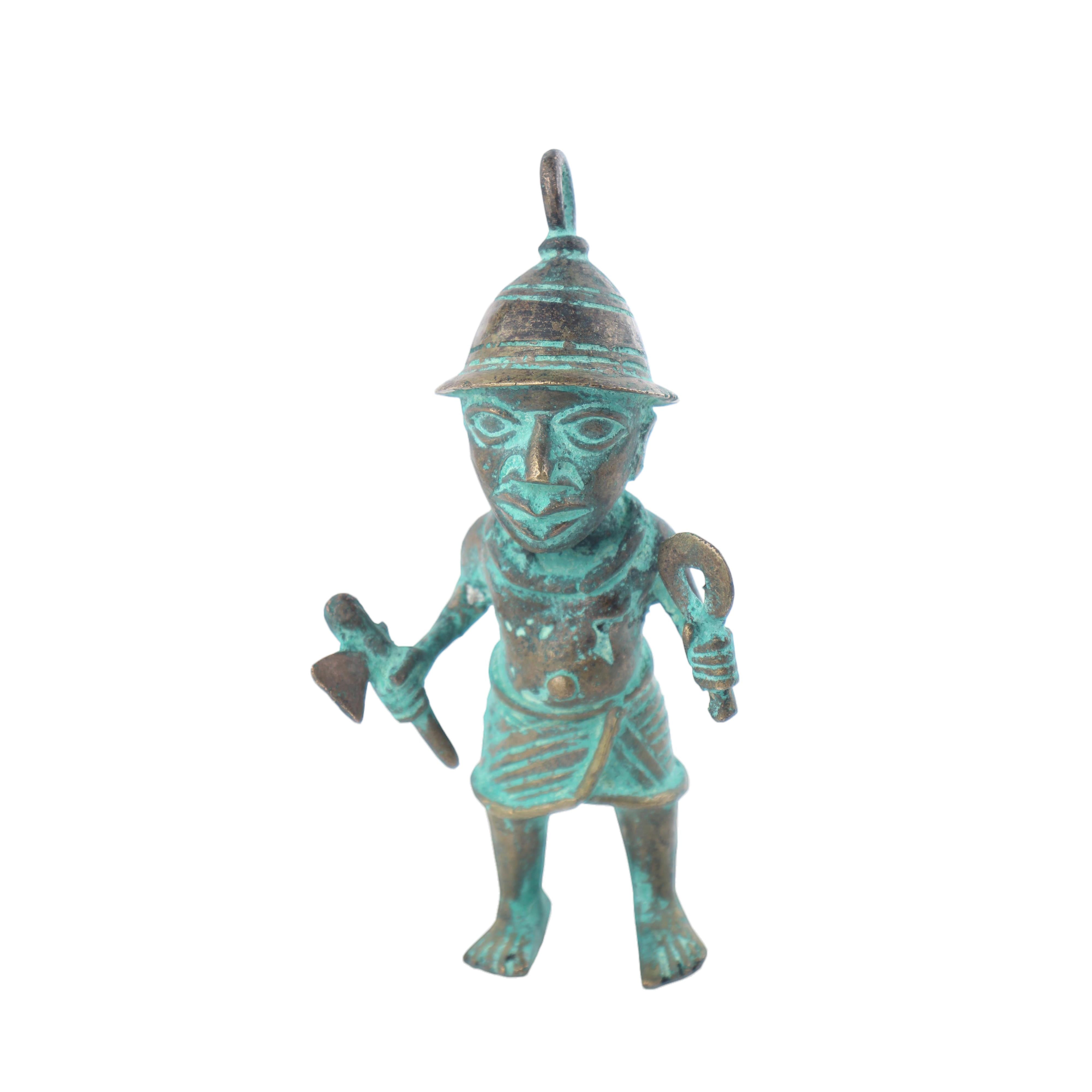 Edo Tribe Bronze Statue ~6.7" Tall