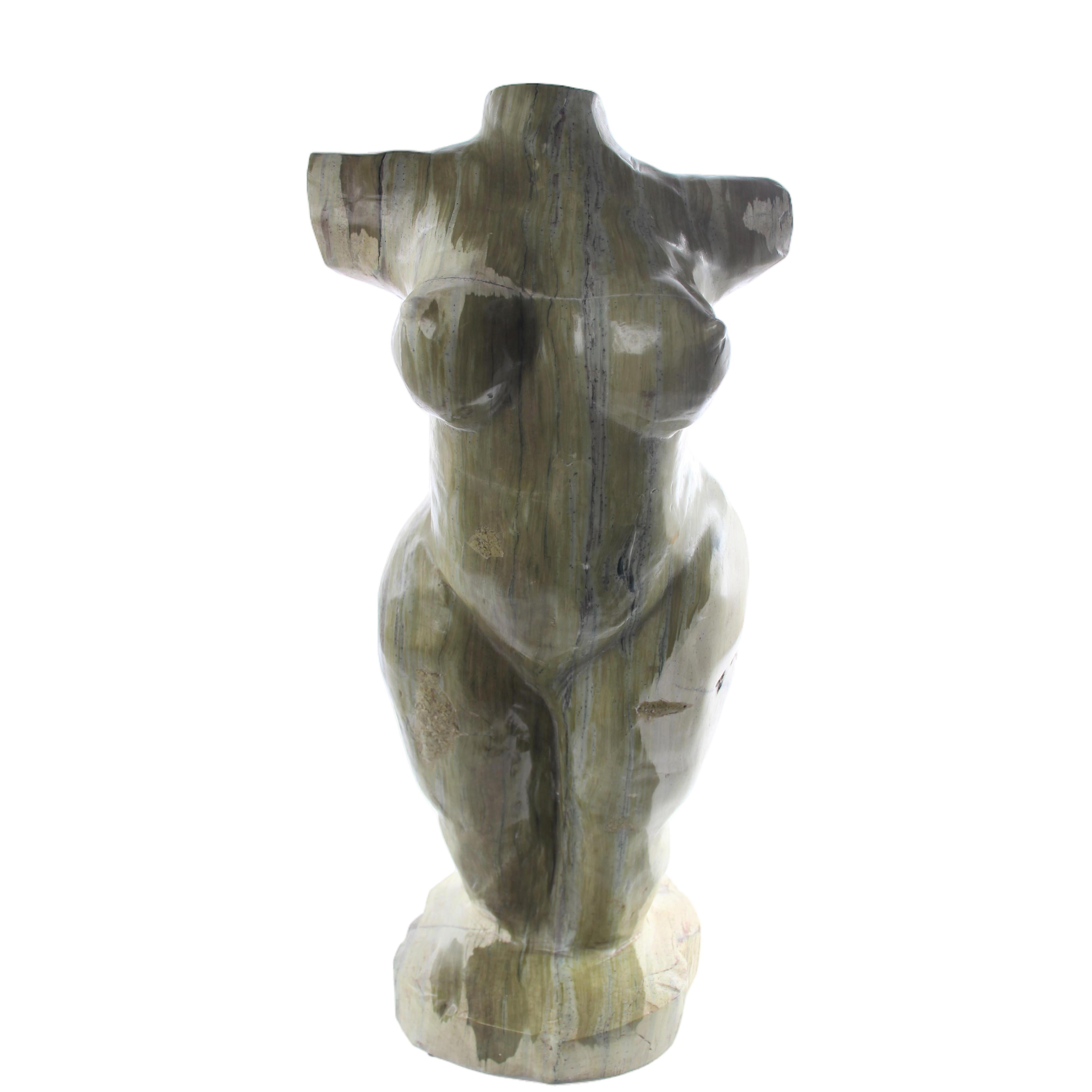 Shona Tribe Butter Jade Female Torsos ~20.9" Tall