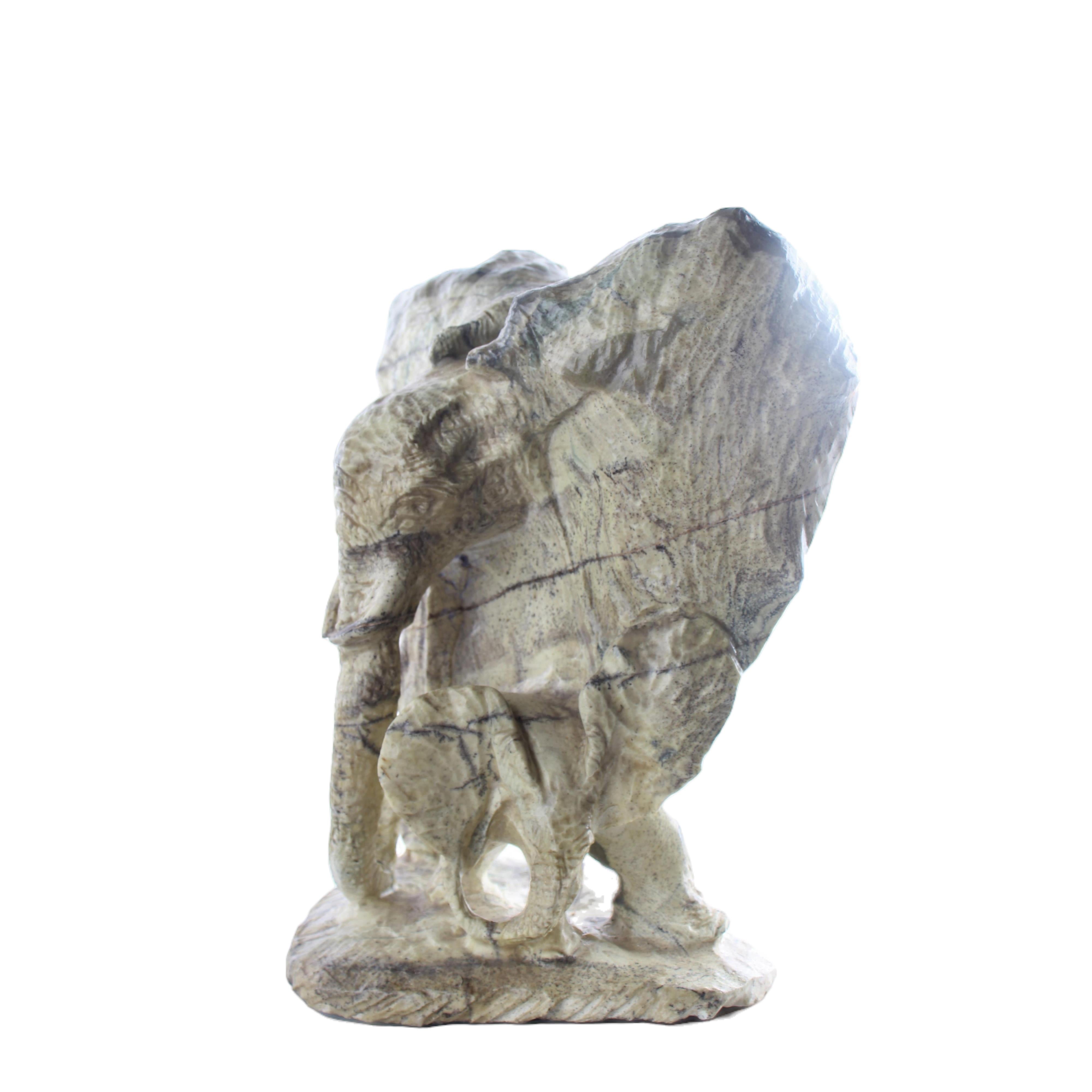 Shona Tribe Butter Jade Elephant ~10.6" Tall - Elephant