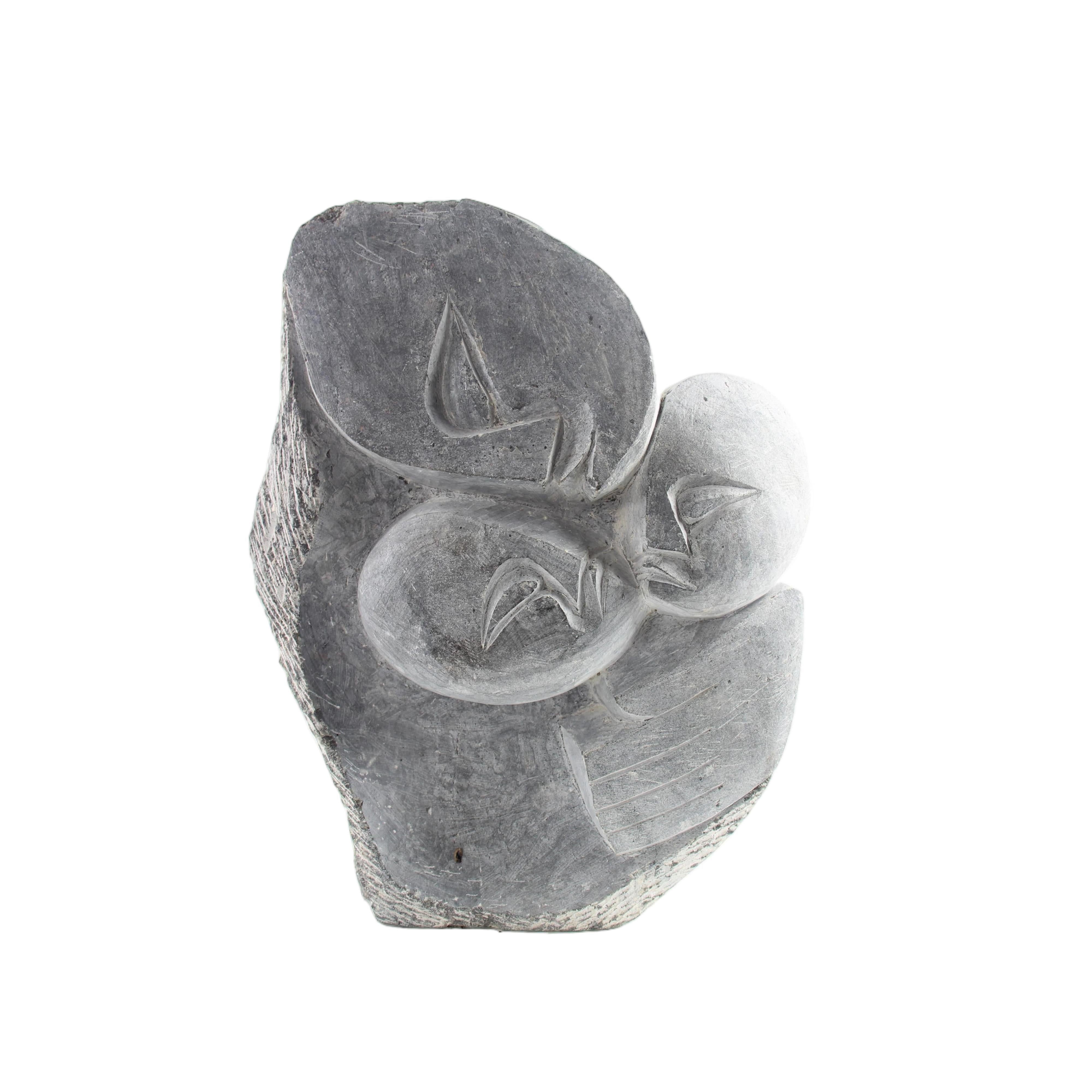 Shona Tribe Serpentine Stone Mother and Children ~11.0" Tall - Mother and Children