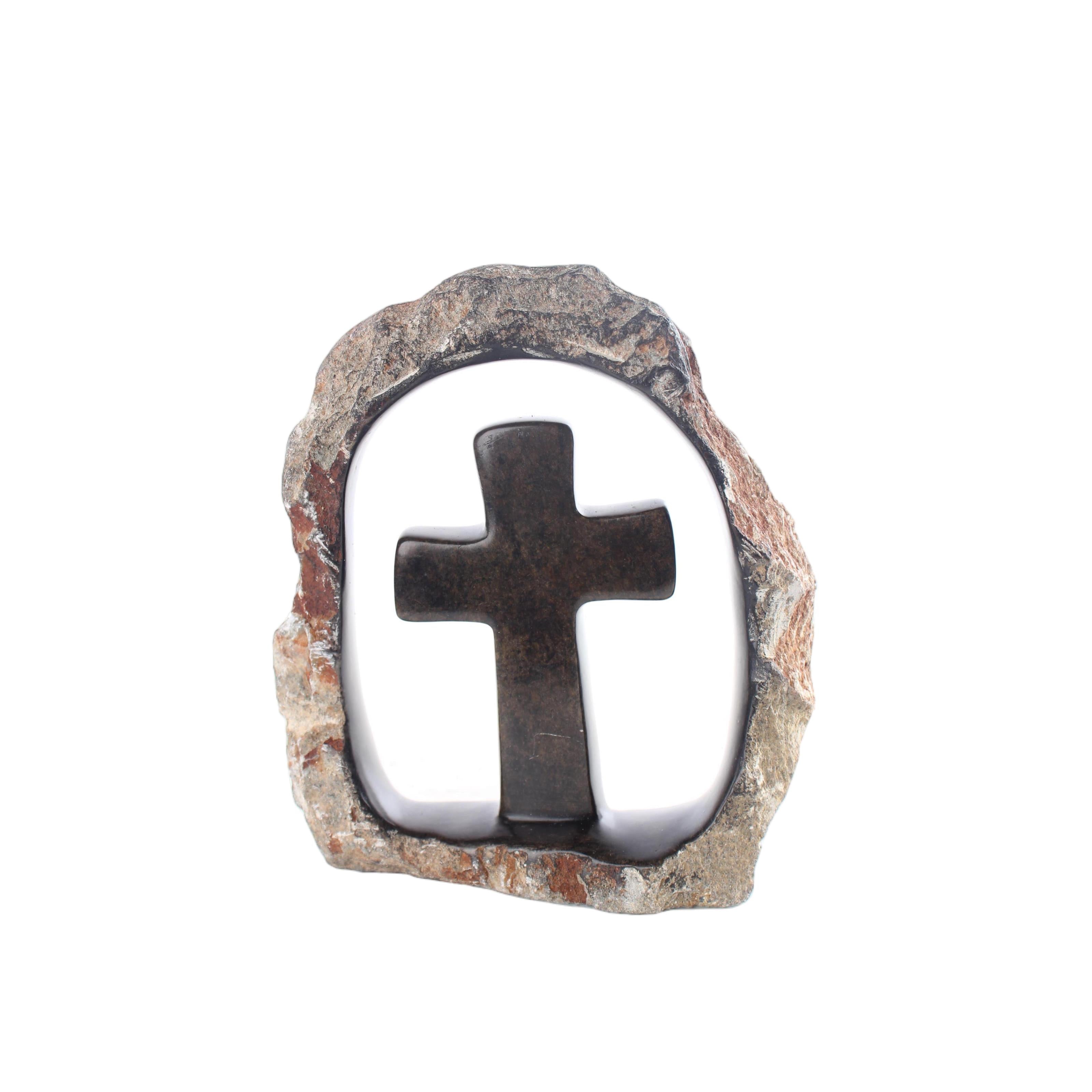 Shona Tribe Serpentine Stone Crosses  ~7.1" Tall - Crosses