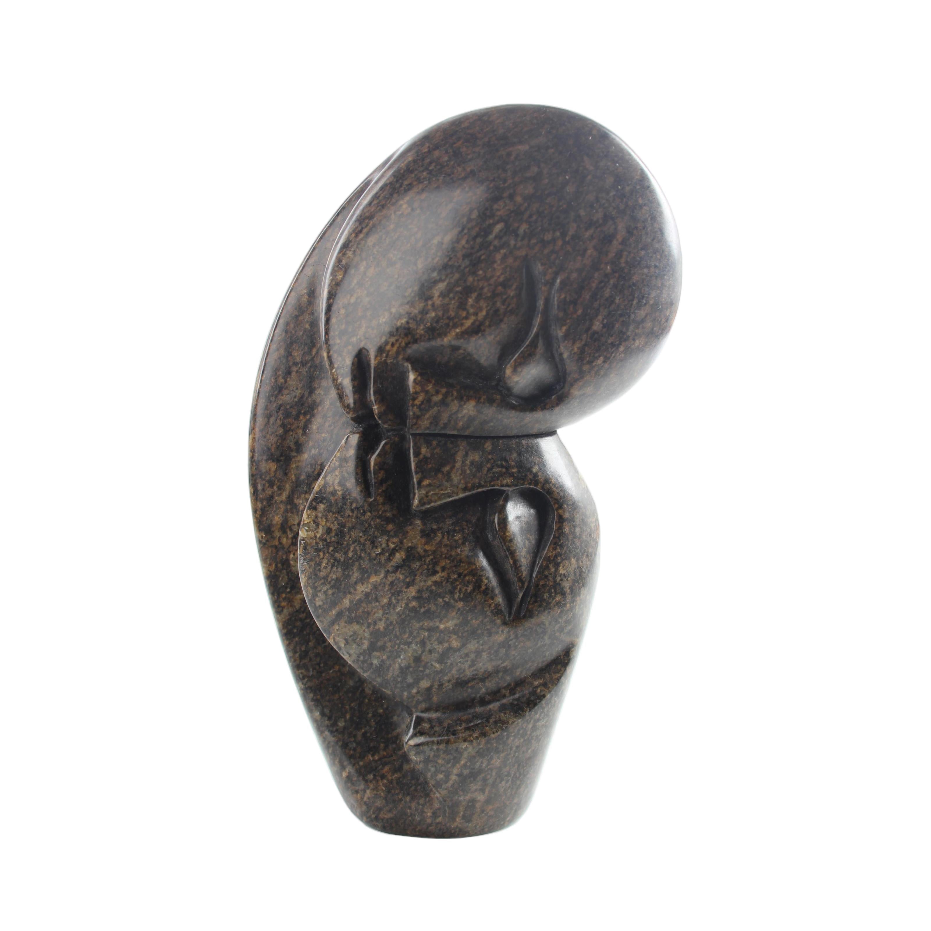 Shona Tribe Serpentine Stone Lovers ~8.3" Tall