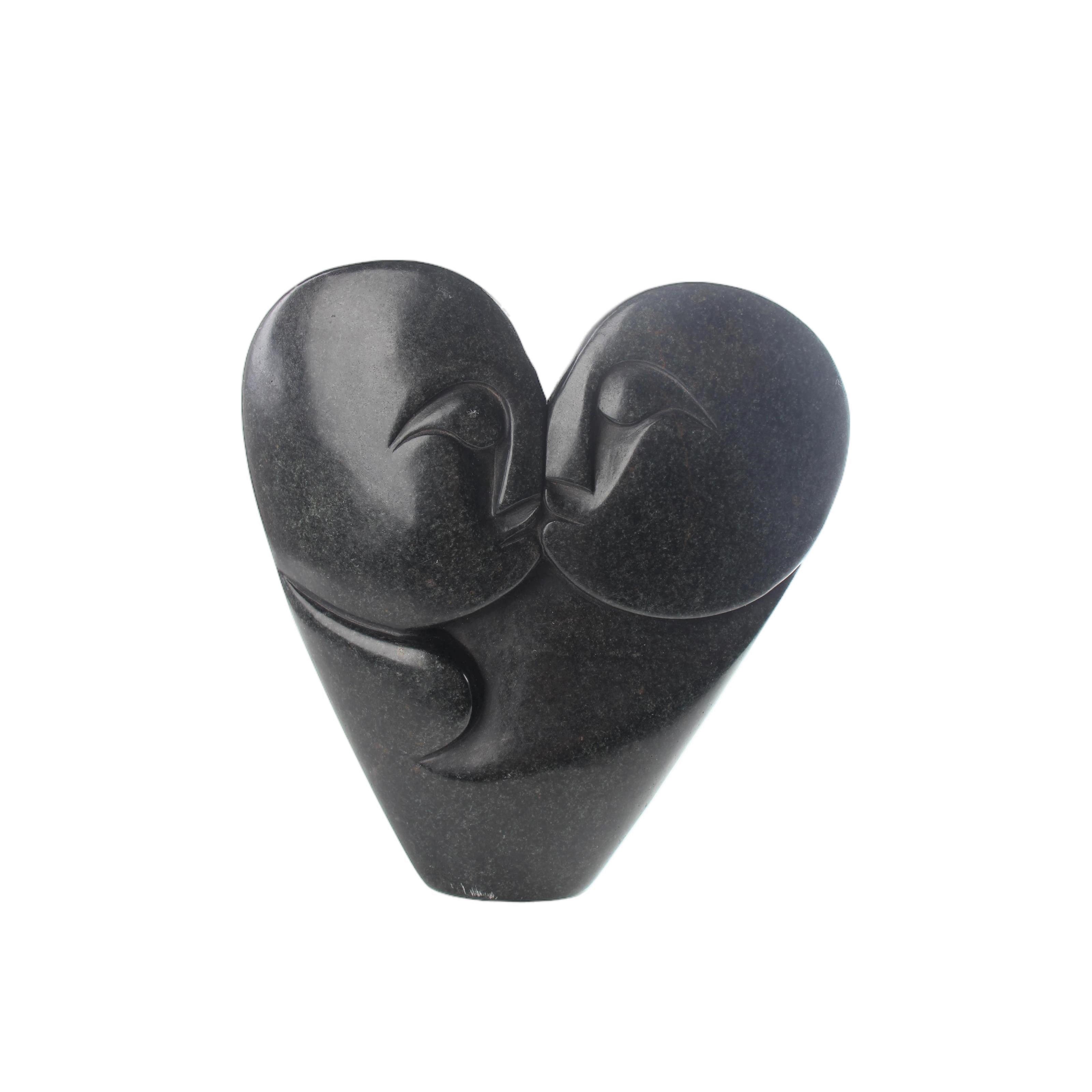 Shona Tribe Serpentine Stone Lovers ~8.7" Tall - Lovers