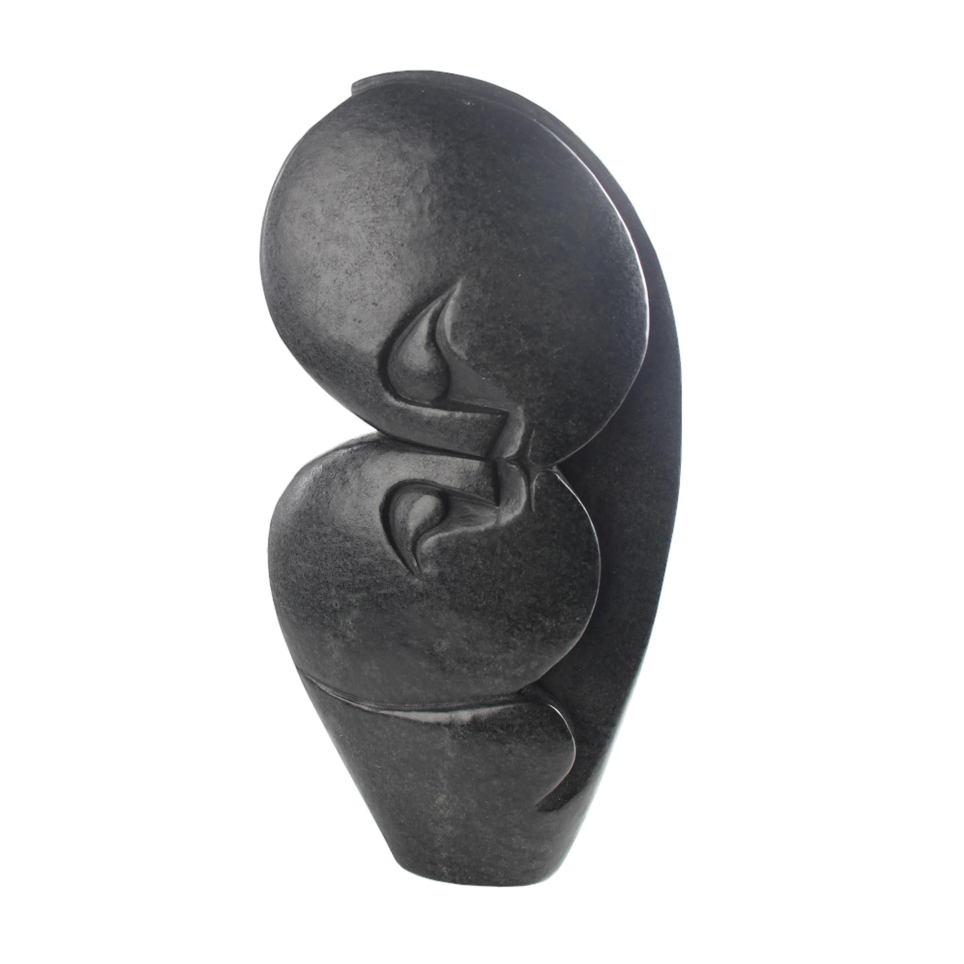 Shona Tribe Serpentine Stone Lovers ~11.8" Tall