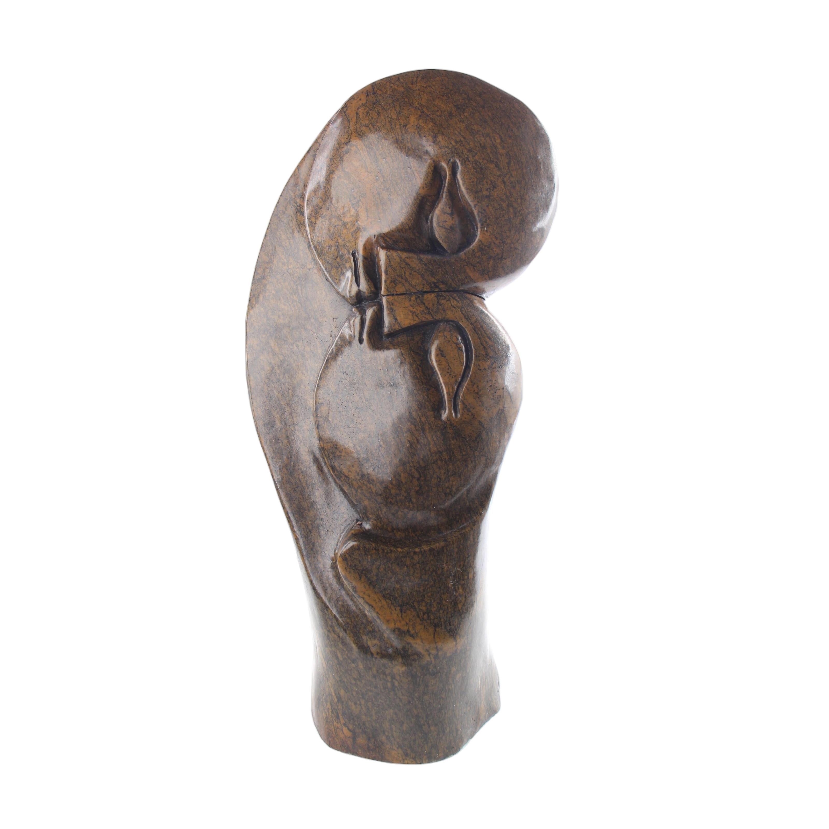 Shona Tribe Serpentine Stone Lovers ~19.3" Tall