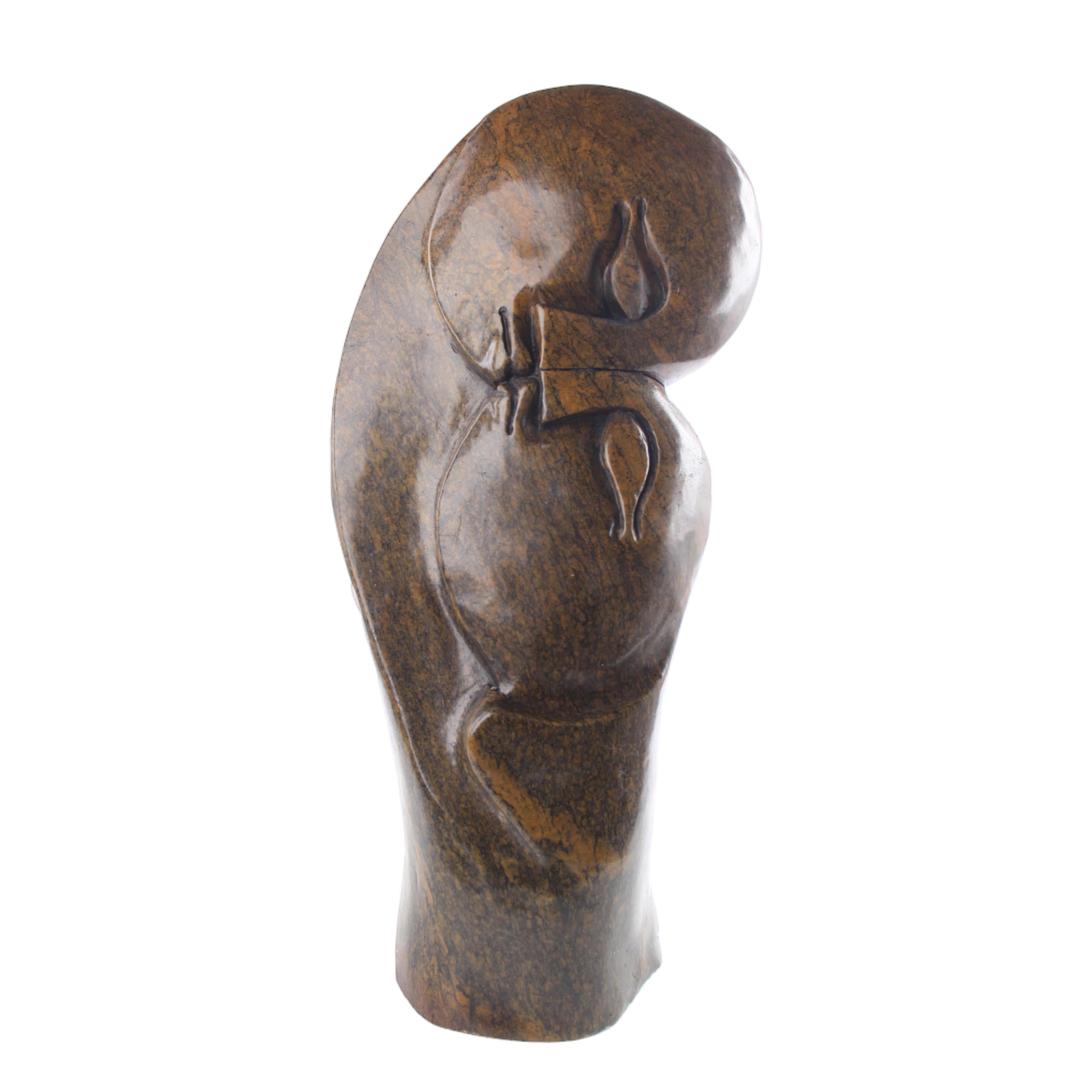 Shona Tribe Serpentine Stone Lovers ~19.3" Tall - Lovers