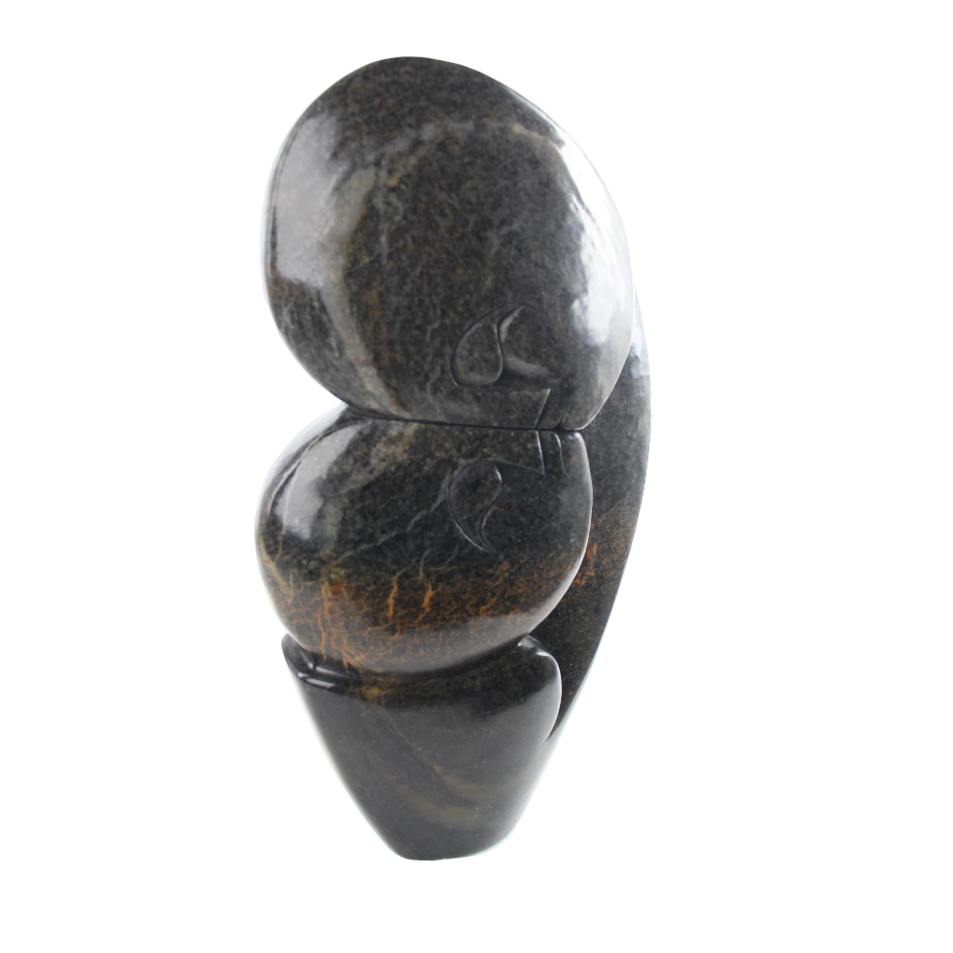 Shona Tribe Serpentine Stone Lovers ~14.2" Tall - Lovers