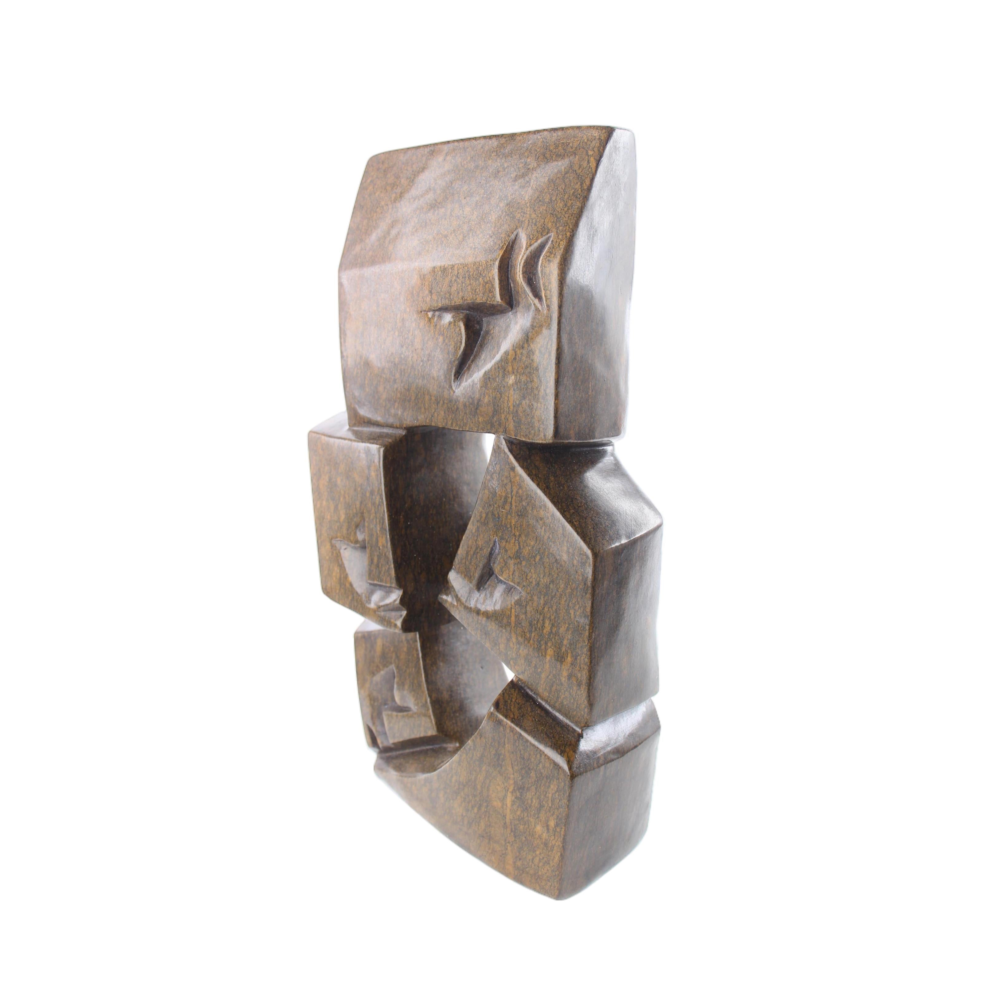 Shona Tribe Serpentine Stone Family Cubes ~15.4" Tall - Family Cubes