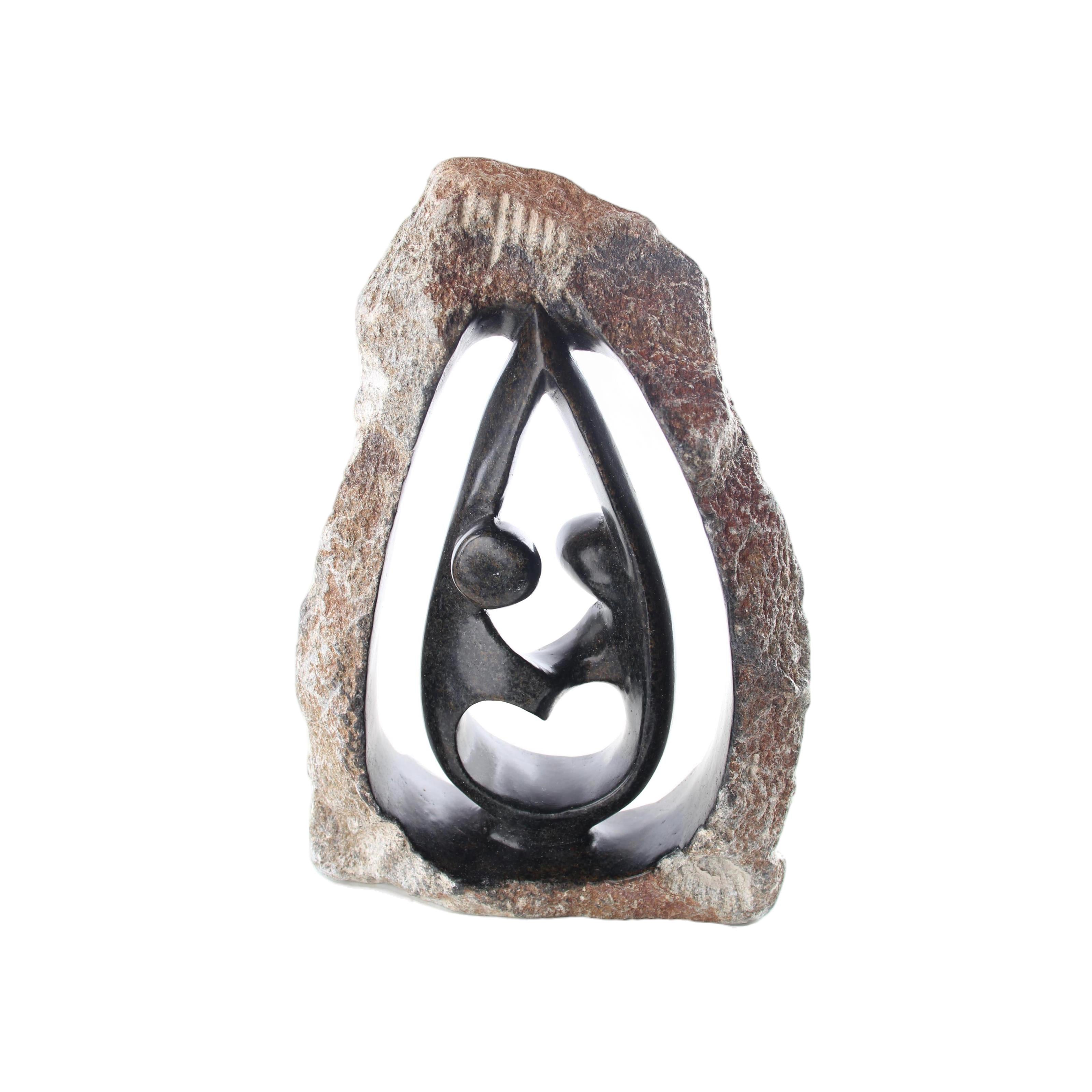 Shona Tribe Serpentine Stone Couples ~10.2" Tall - Couples