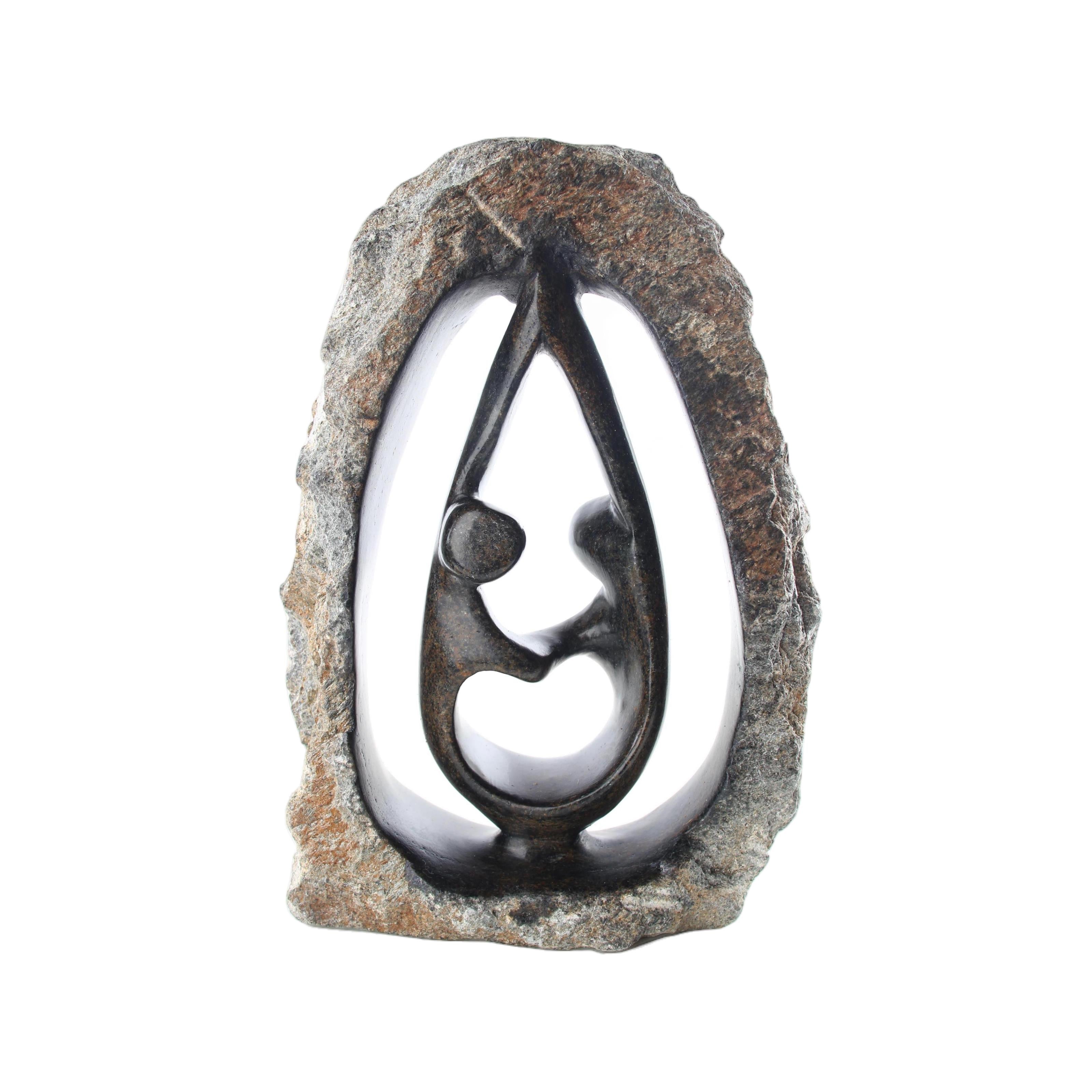Shona Tribe Serpentine Stone Couples ~10.2" Tall - Couples