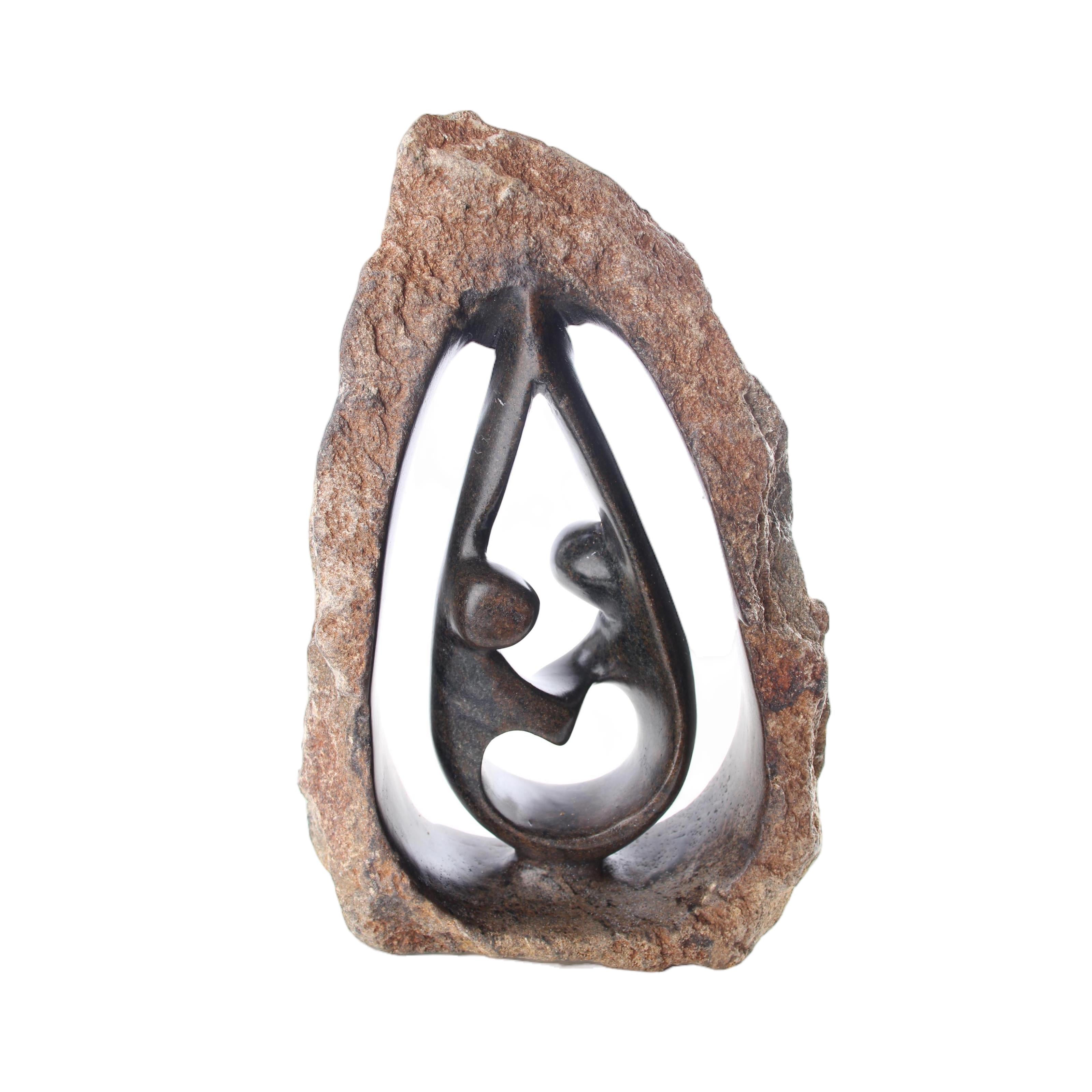 Shona Tribe Serpentine Stone Couples ~10.4" Tall - Couples